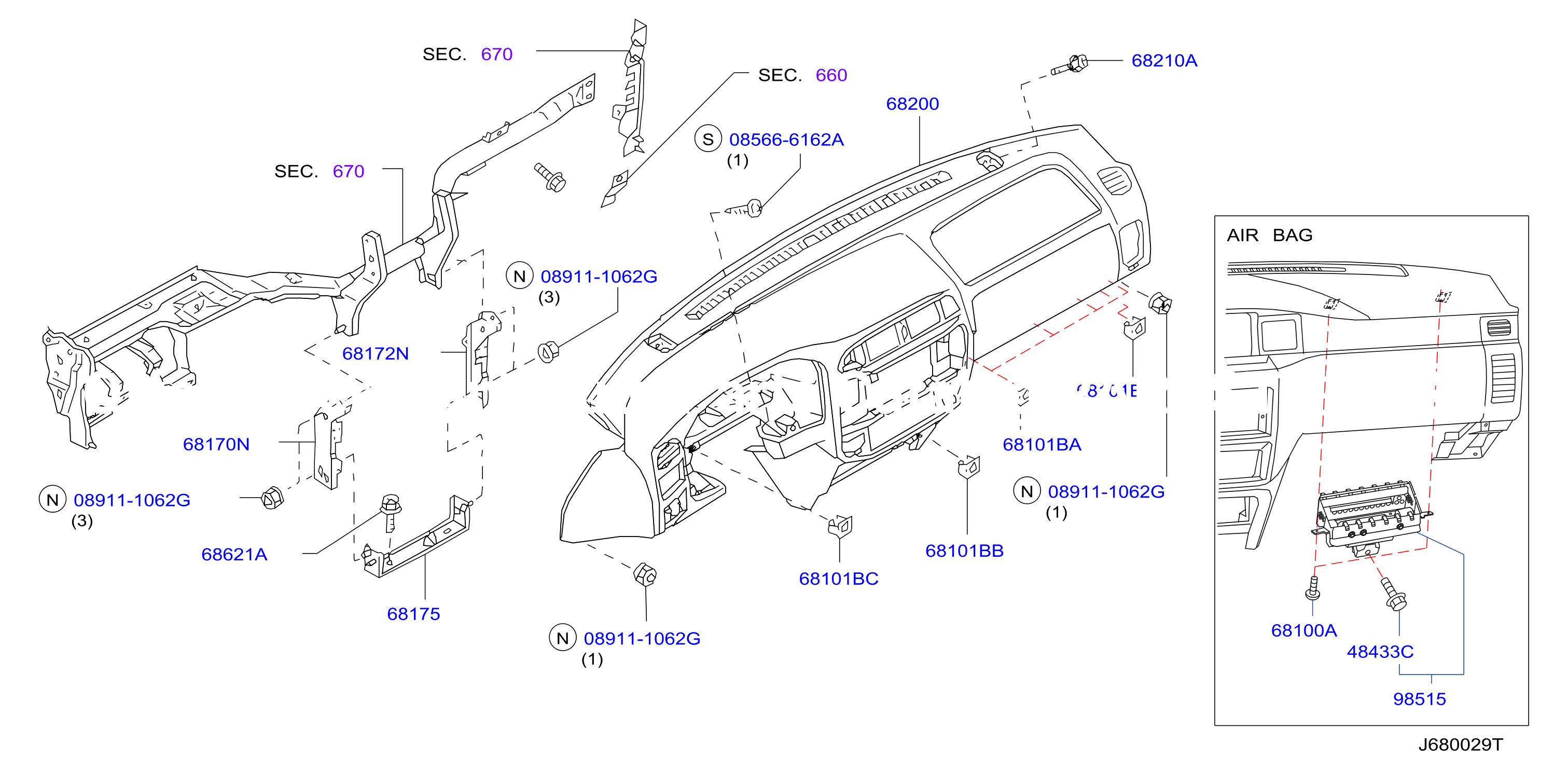 Instrument Panel Pad Cluster Lid Inst Fitting