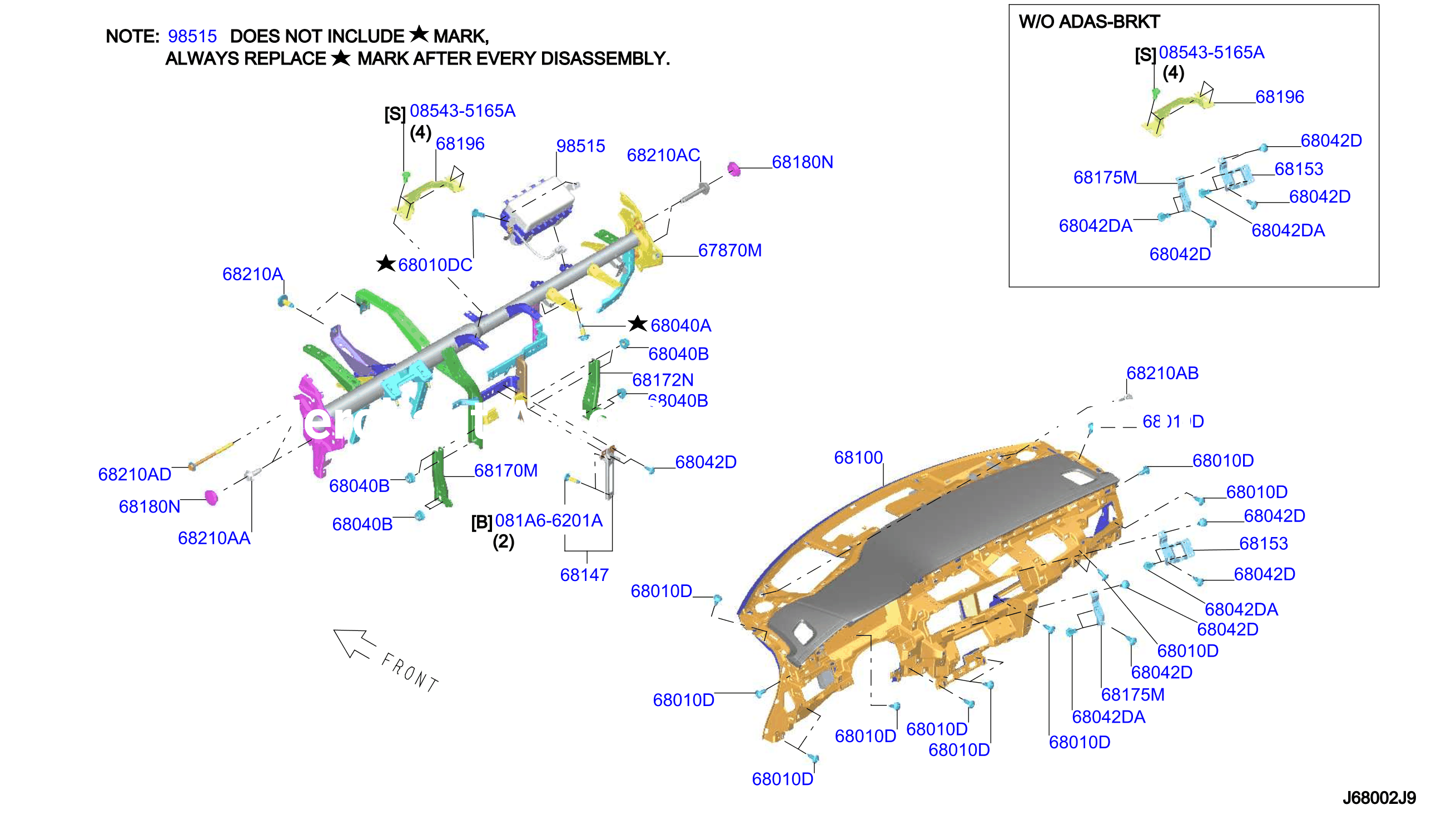 Instrument Panel Pad Cluster Lid Inst Fitting