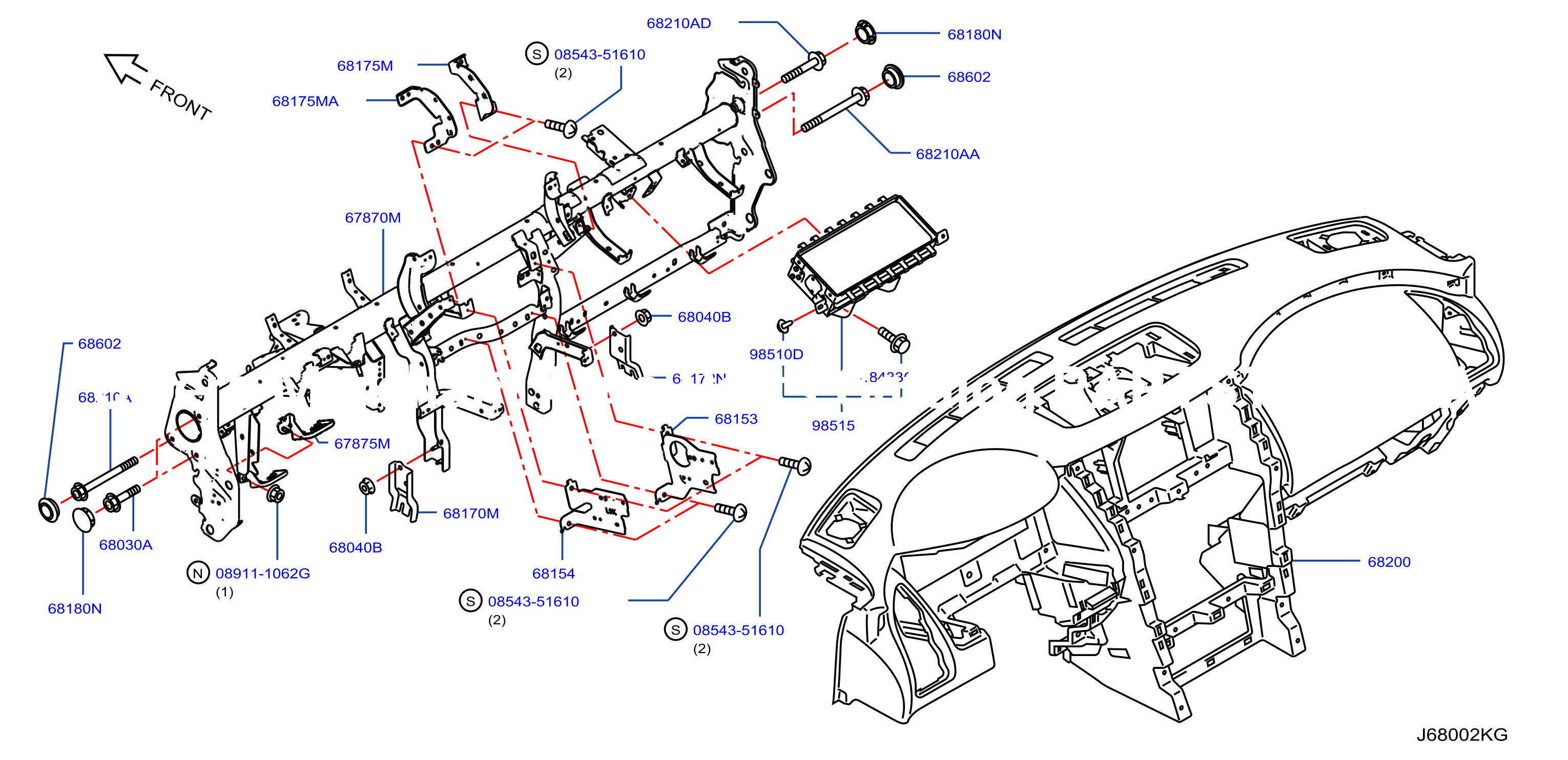 Instrument Panel Pad Cluster Lid Inst Fitting