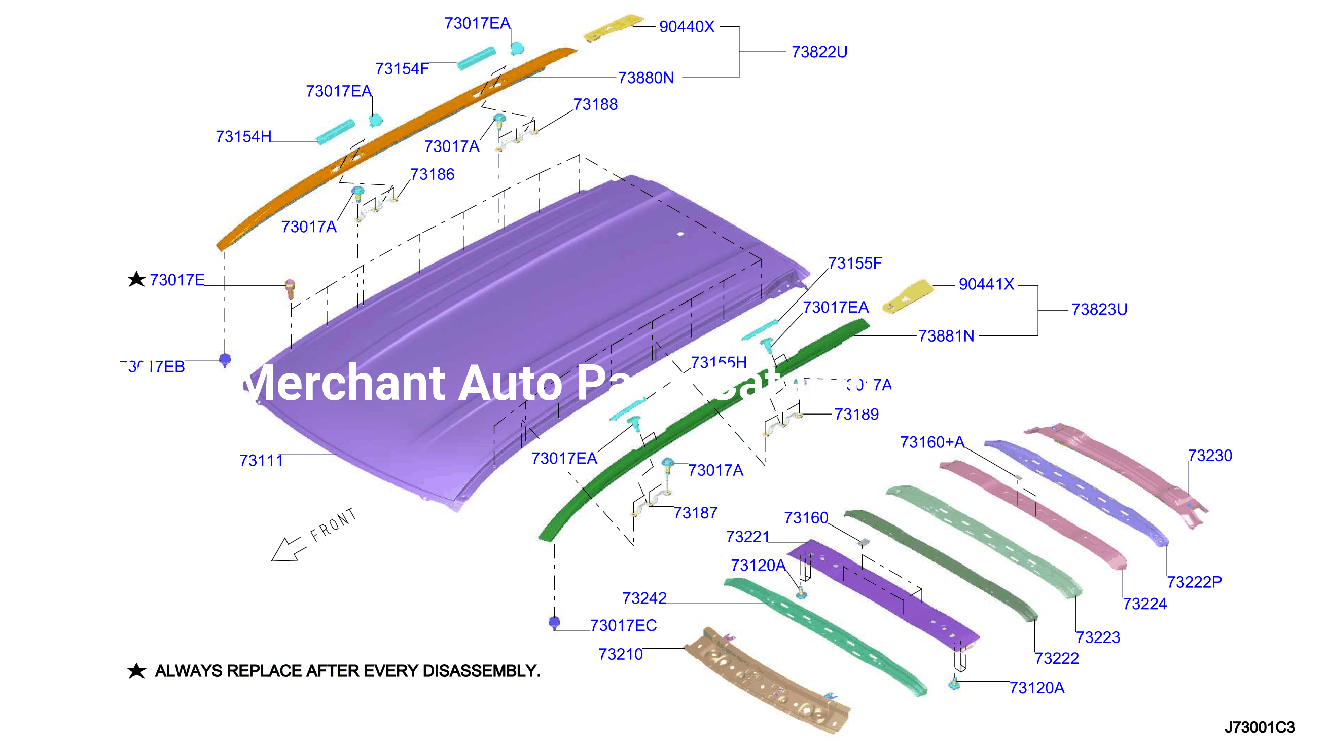 Roof Panel Fitting Std Roo W / Roof Rack
