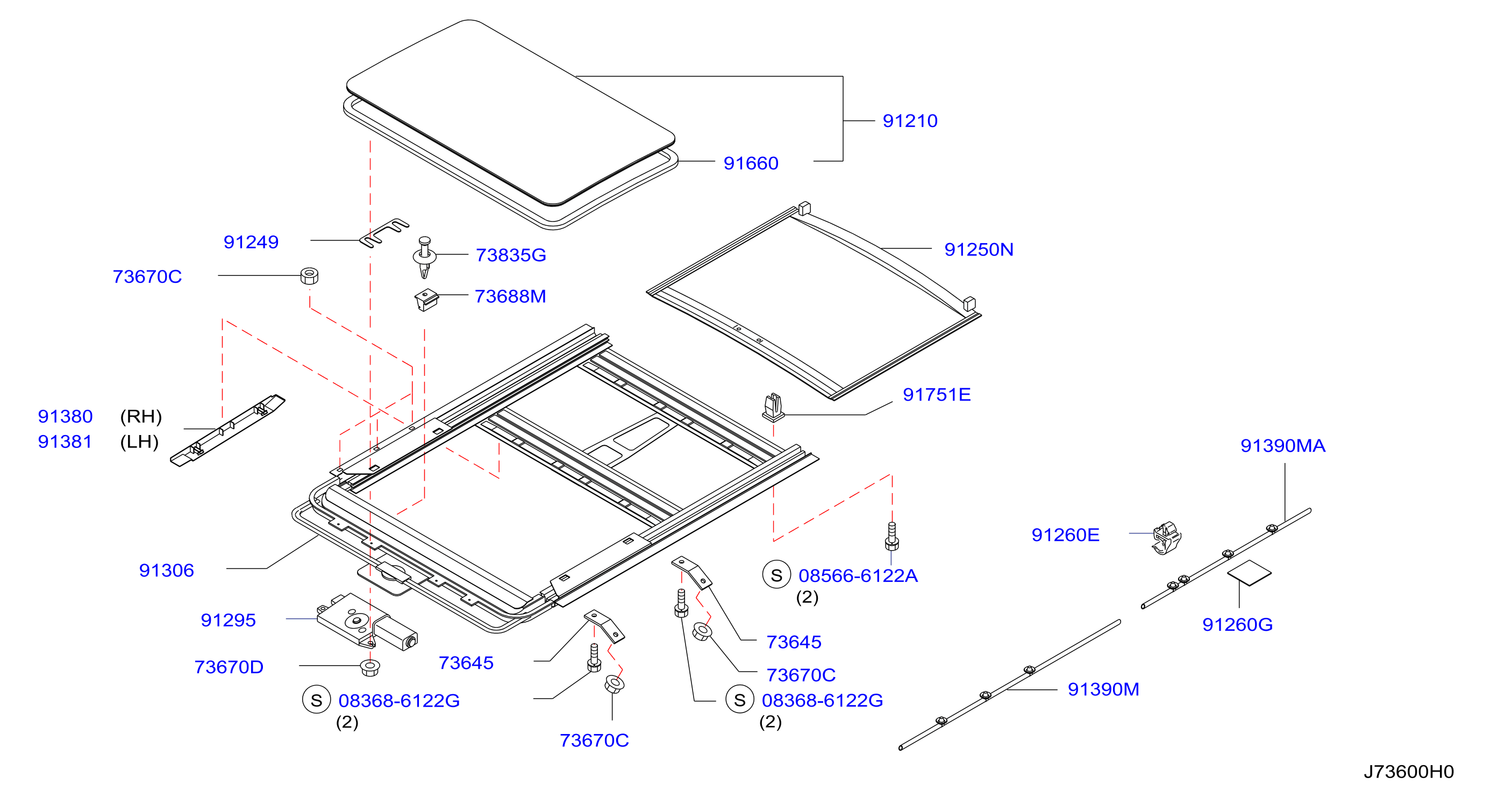 Sun Roof Parts W / Sunroof