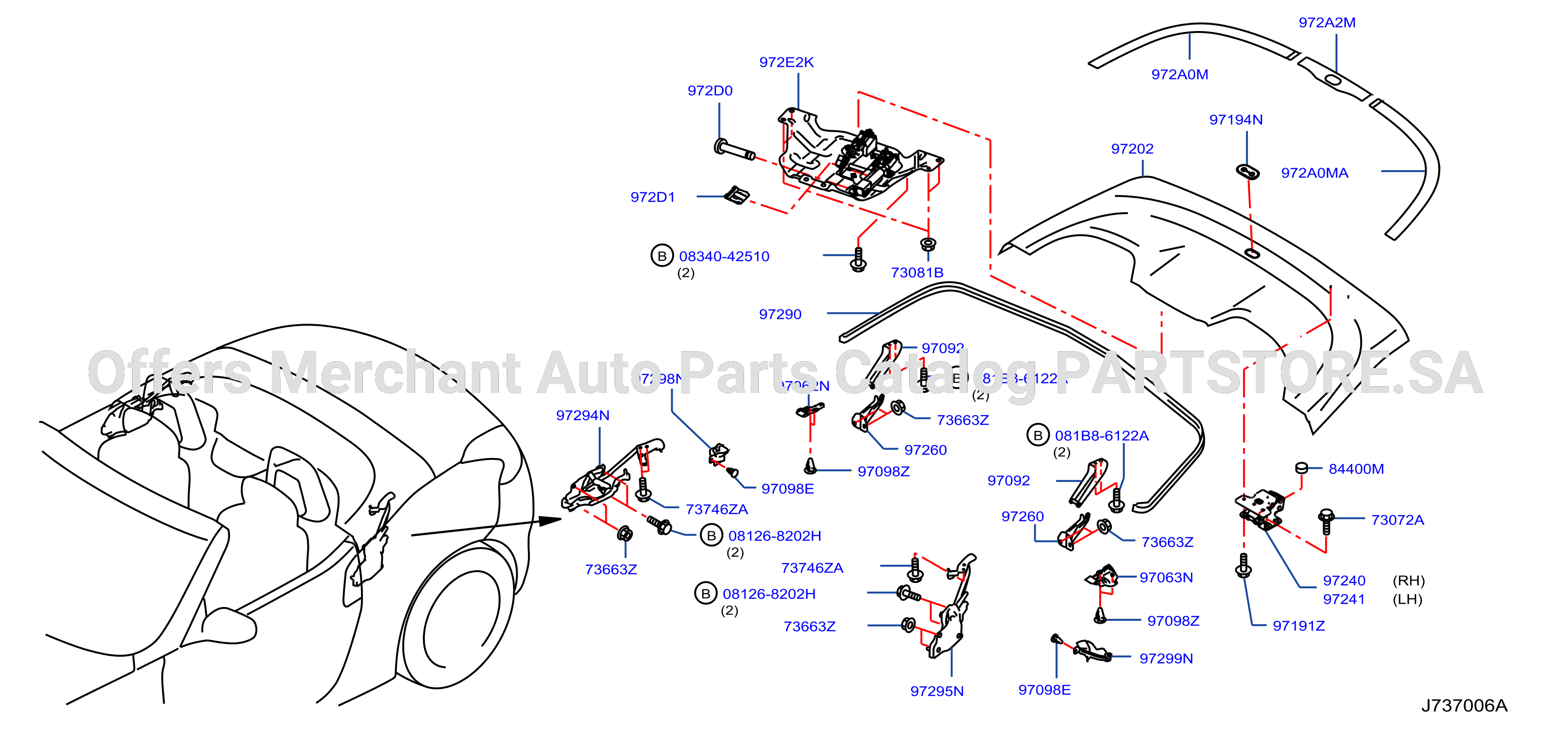 Open Roof Parts Storage Lid