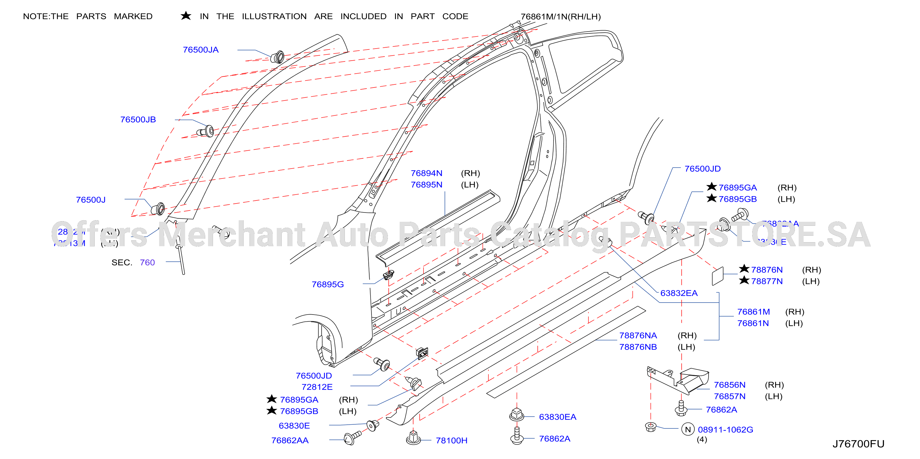 Body Side Fitting Fitting Parts No 1