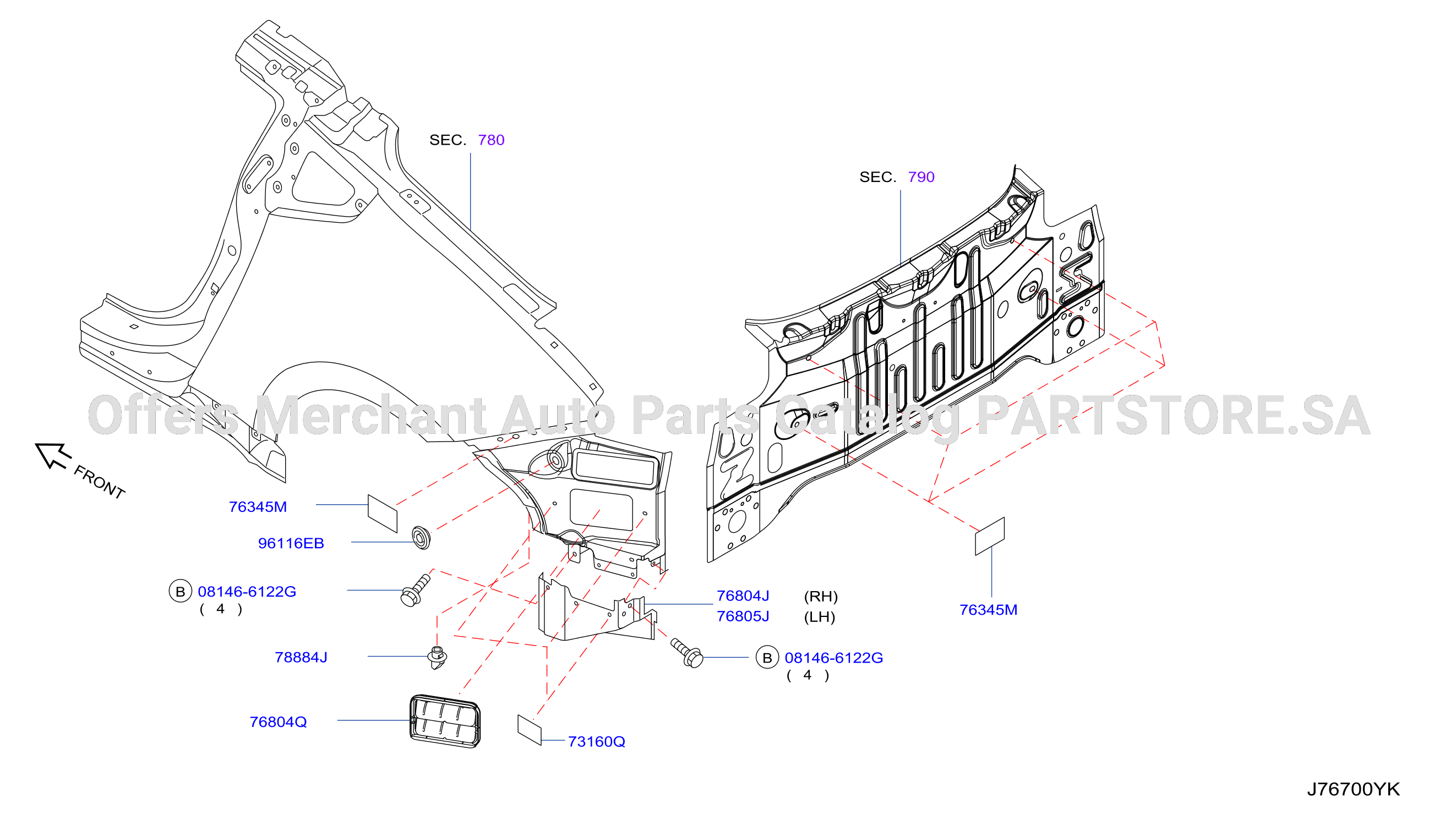 Body Side Fitting Fitting Part No 2