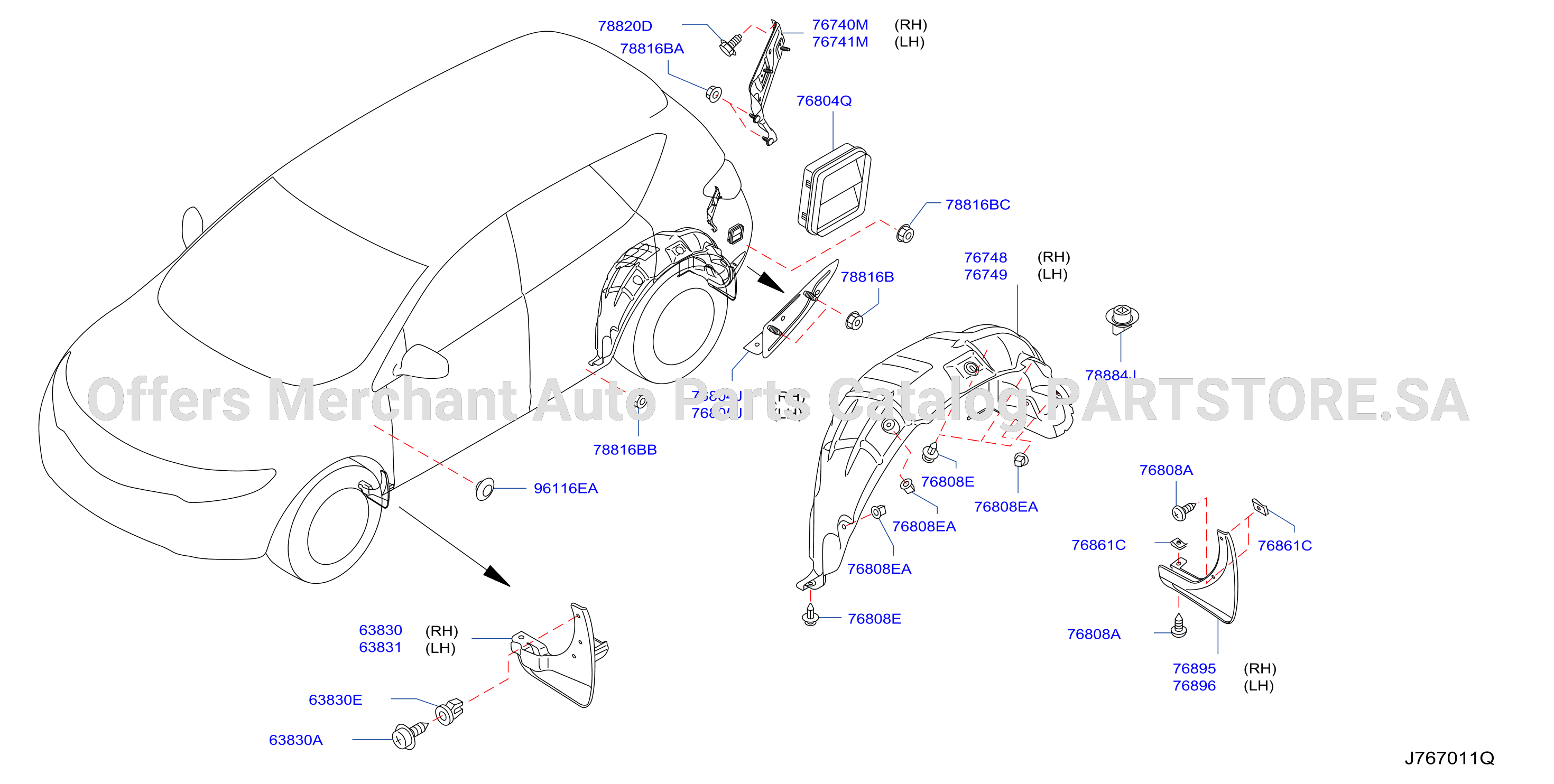 Body Side Fitting Korea Mudguard