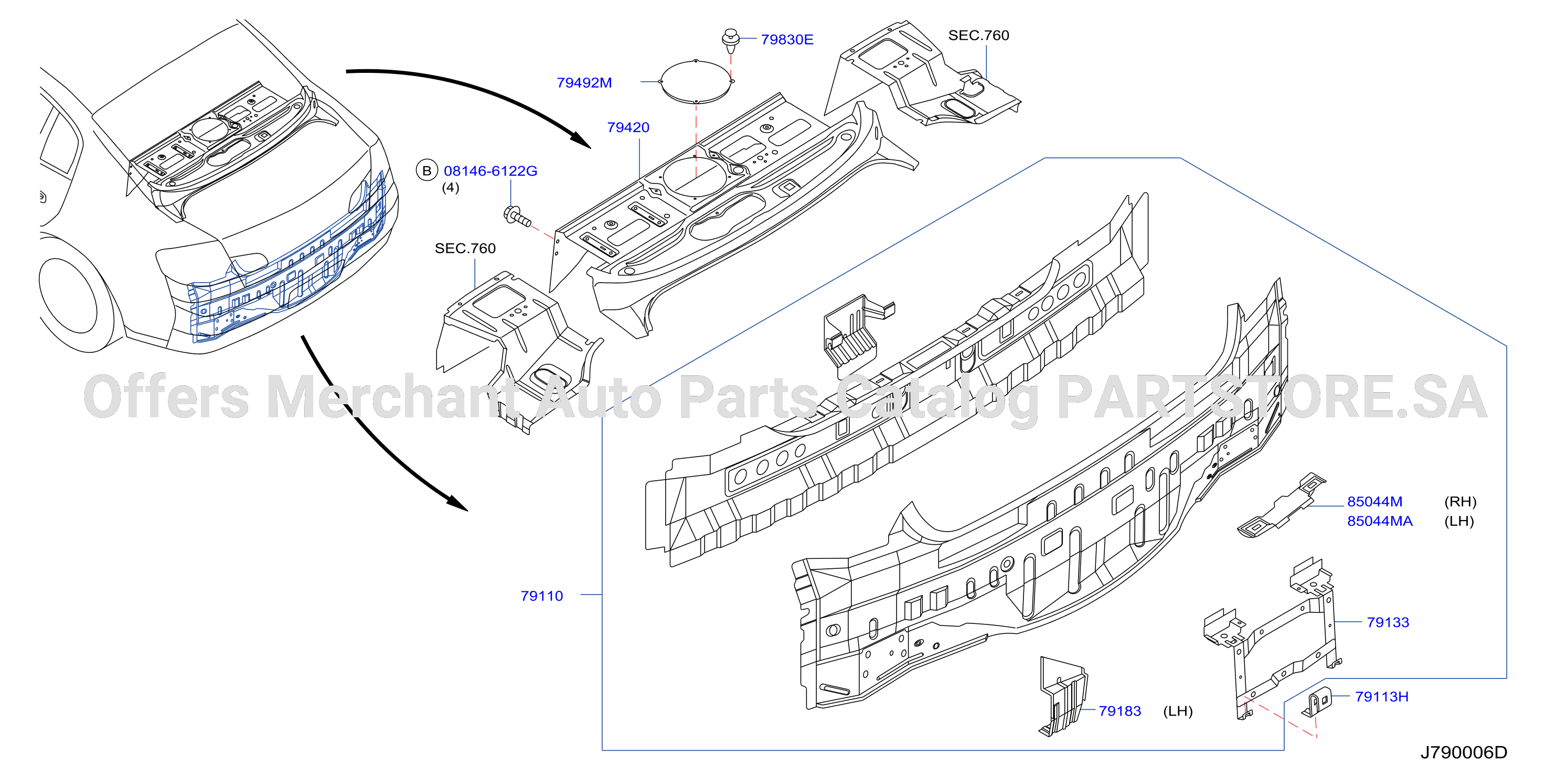 Rear Back Panel Fitting For Korea