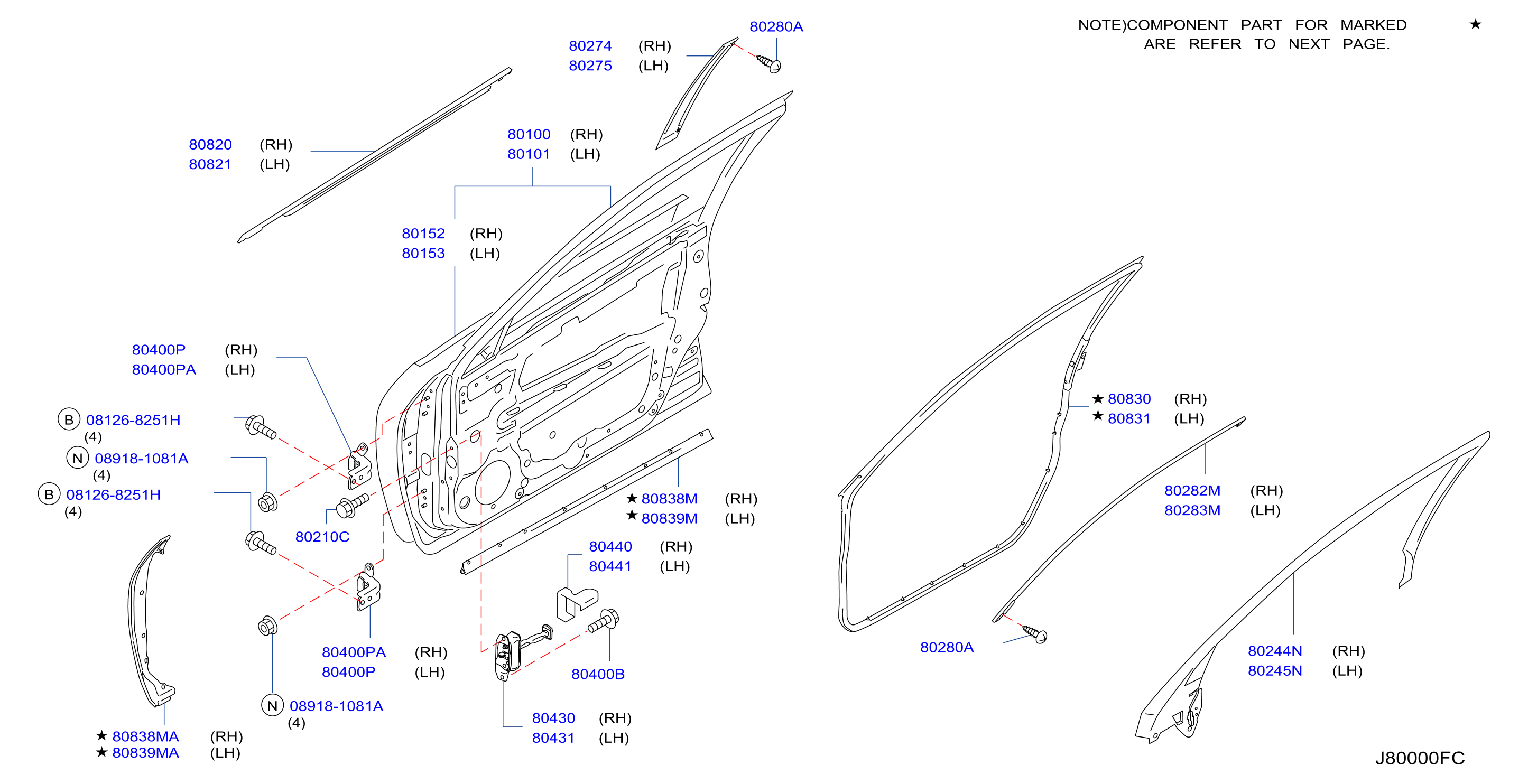 Front Door Panel Fitting Panel Fitting Parts