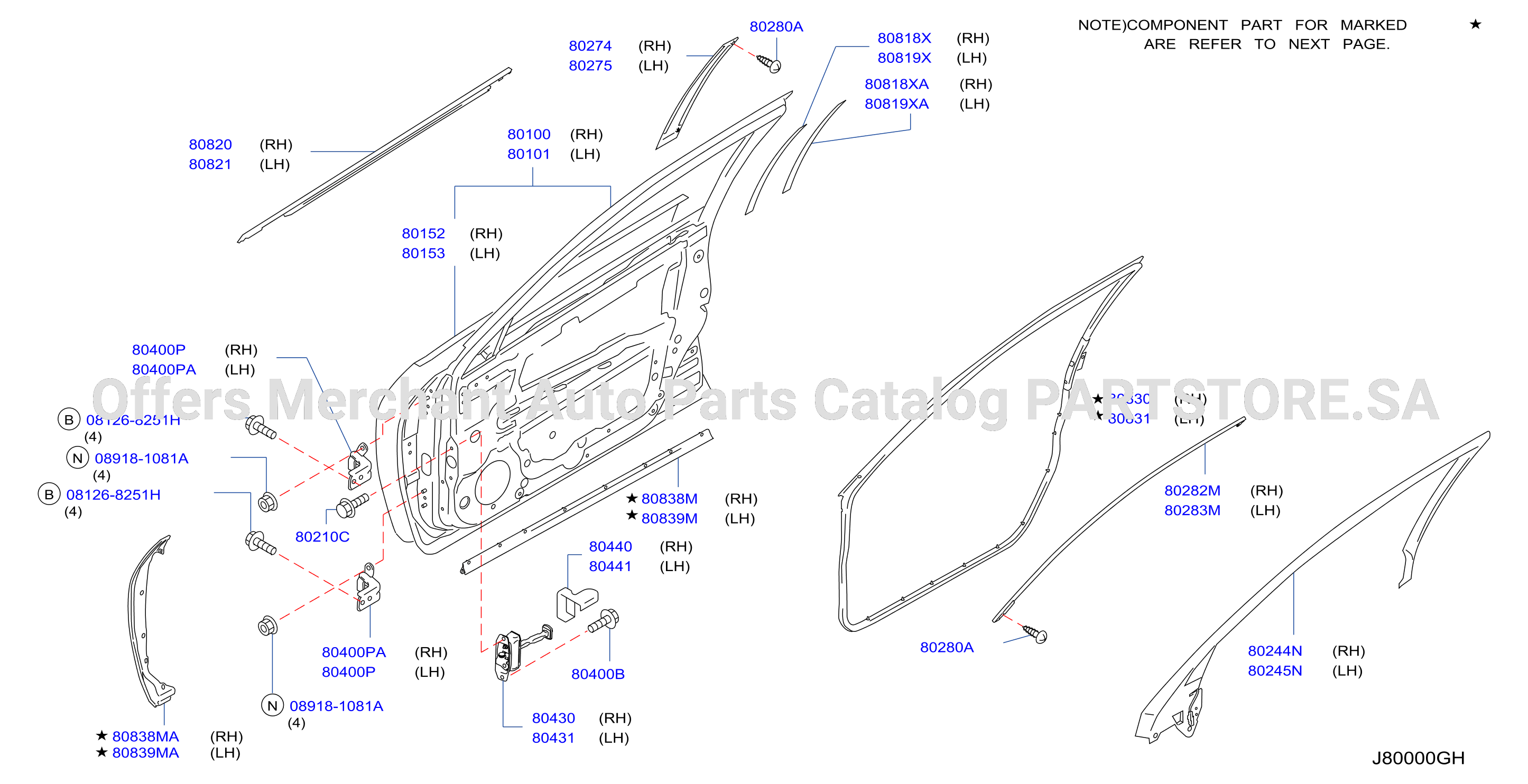 Front Door Panel Fitting Panel Fitting Parts
