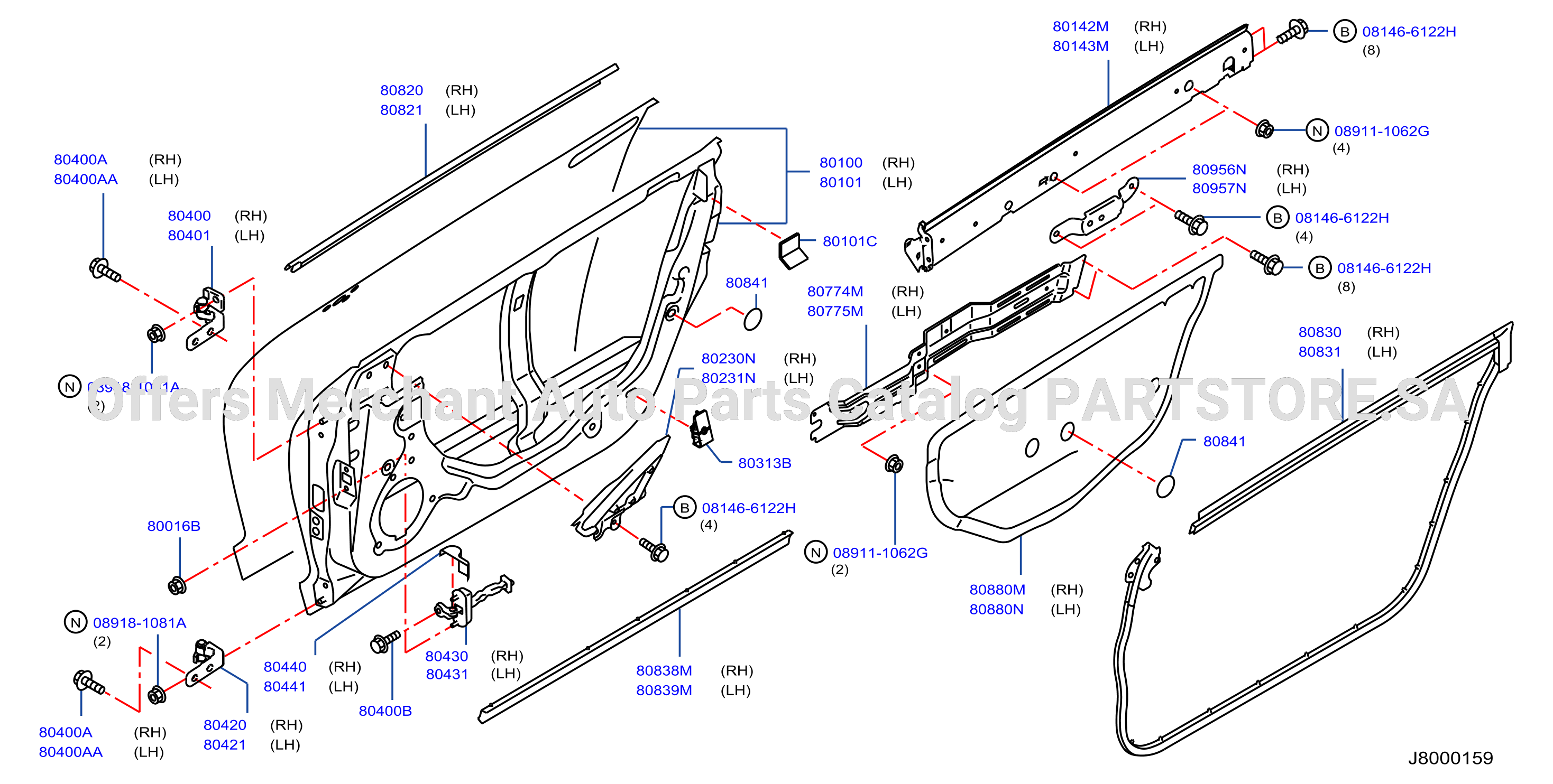 Front Door Panel Fitting W / Sen