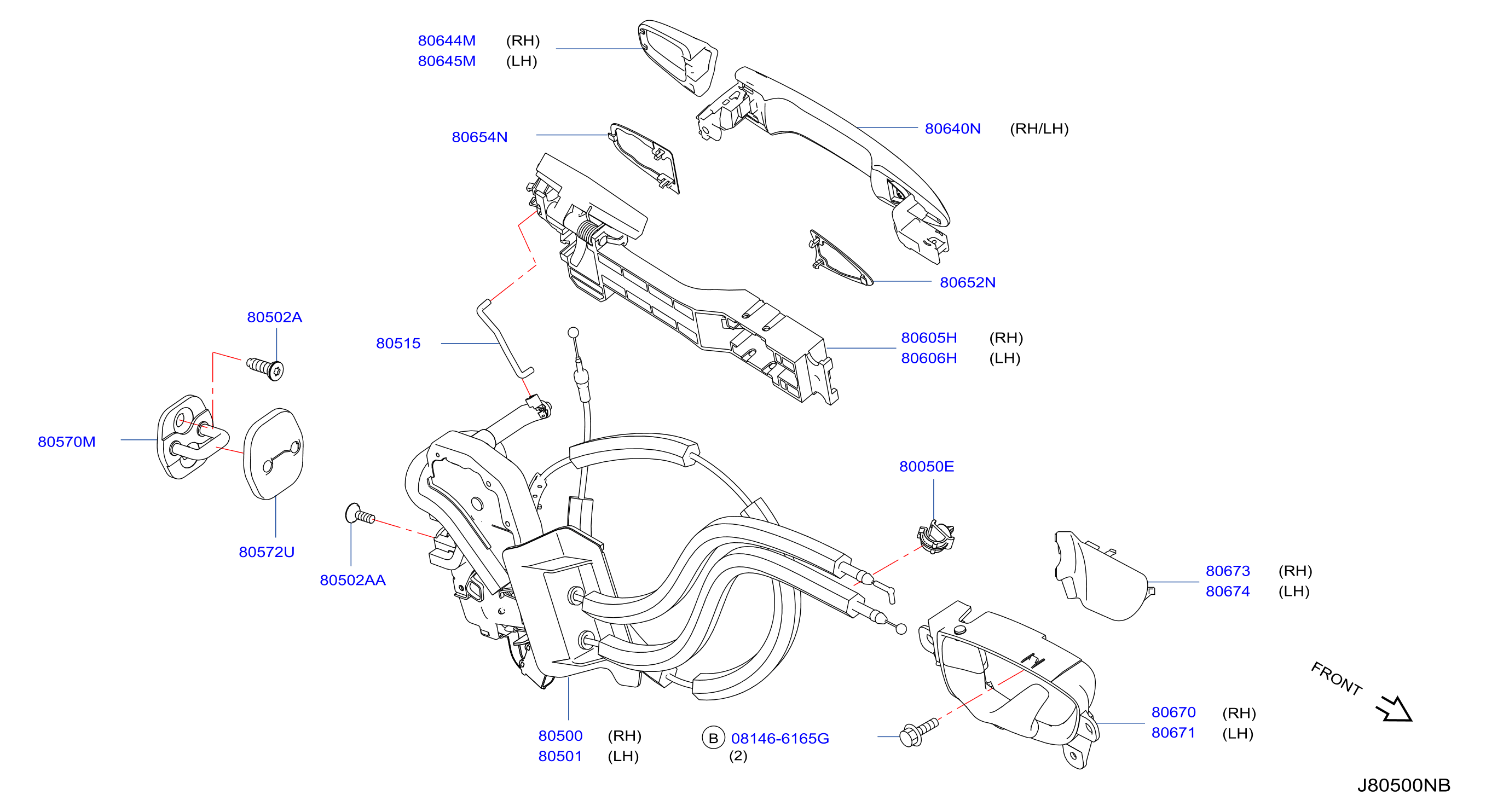 Front Door Lock Handle Remote Entry