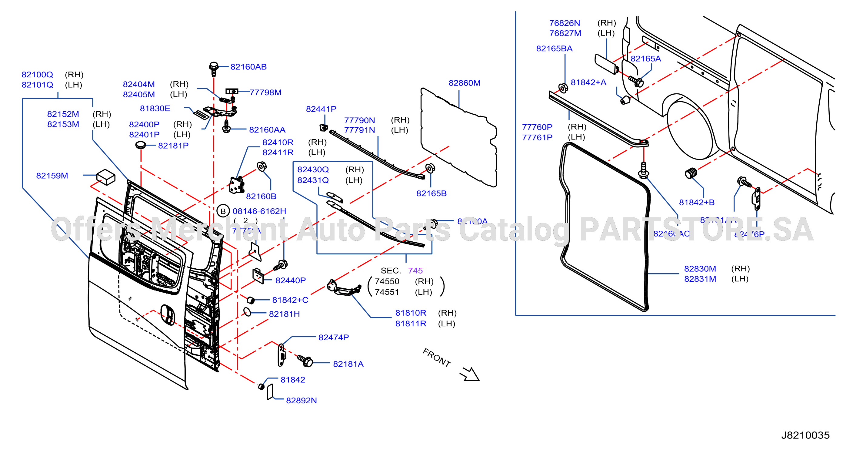 Slide Door Panel Fitting Rh Lh