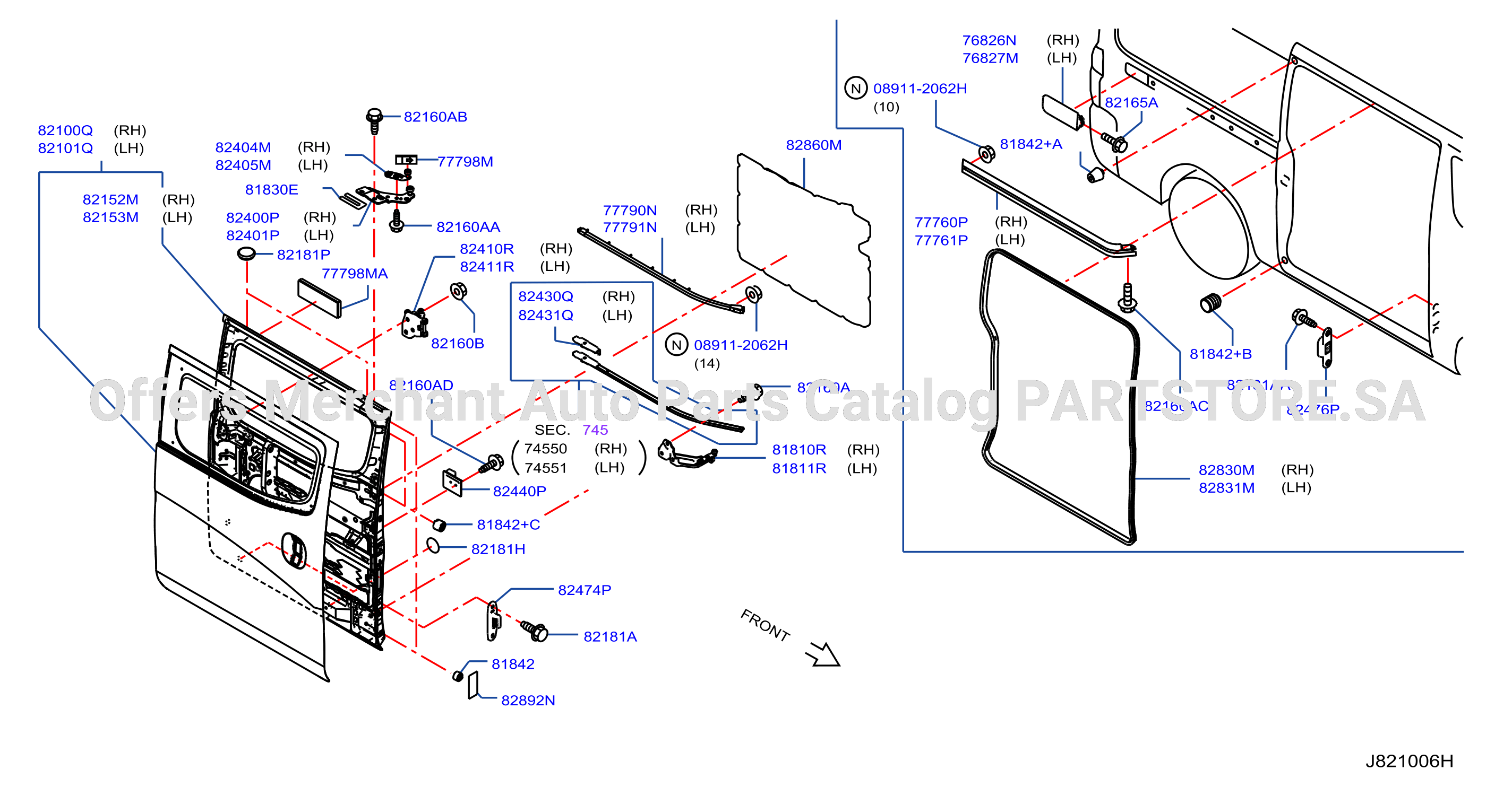 Slide Door Panel Fitting Rh Lh