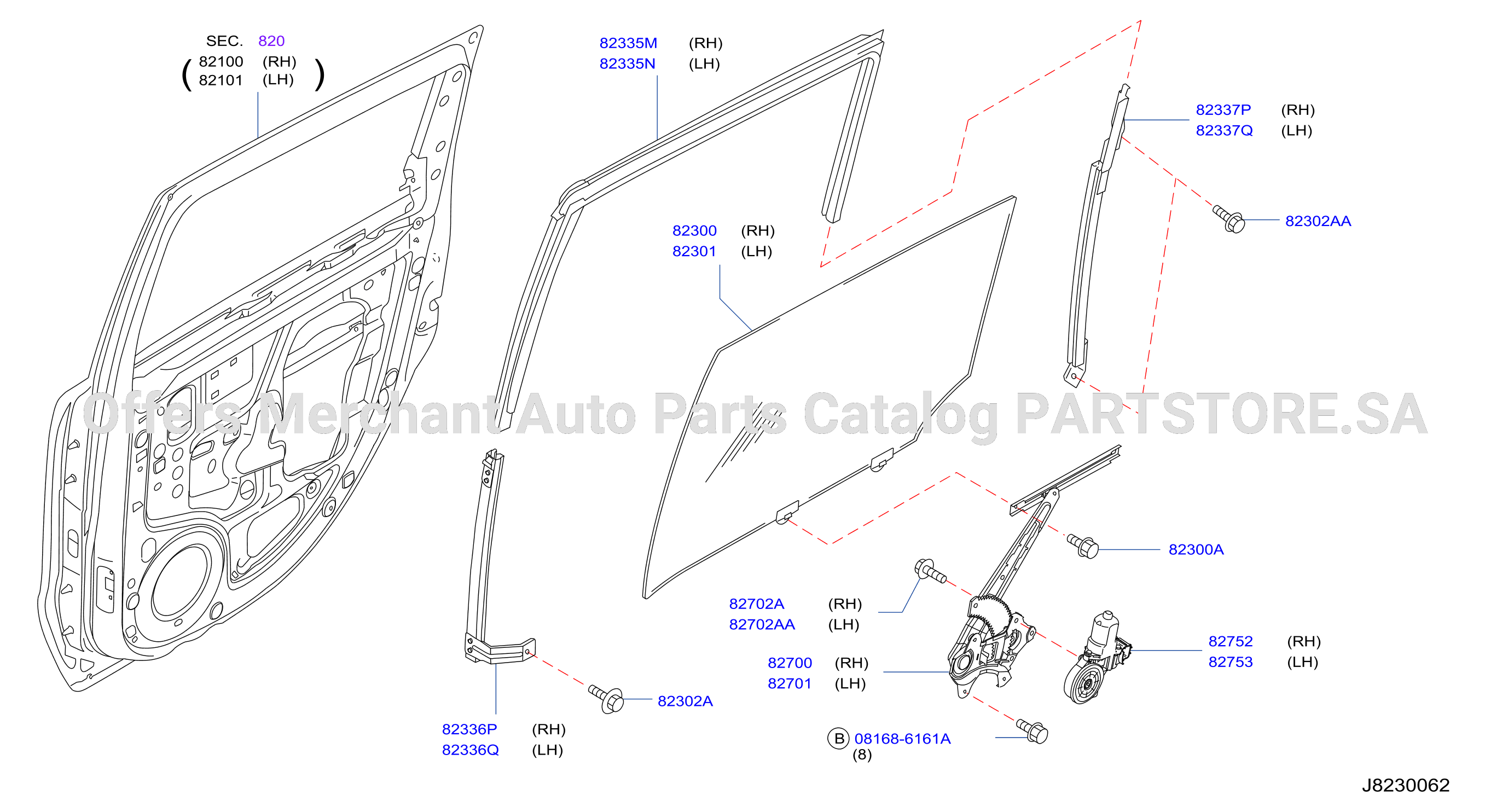Rear Door Window Regulator