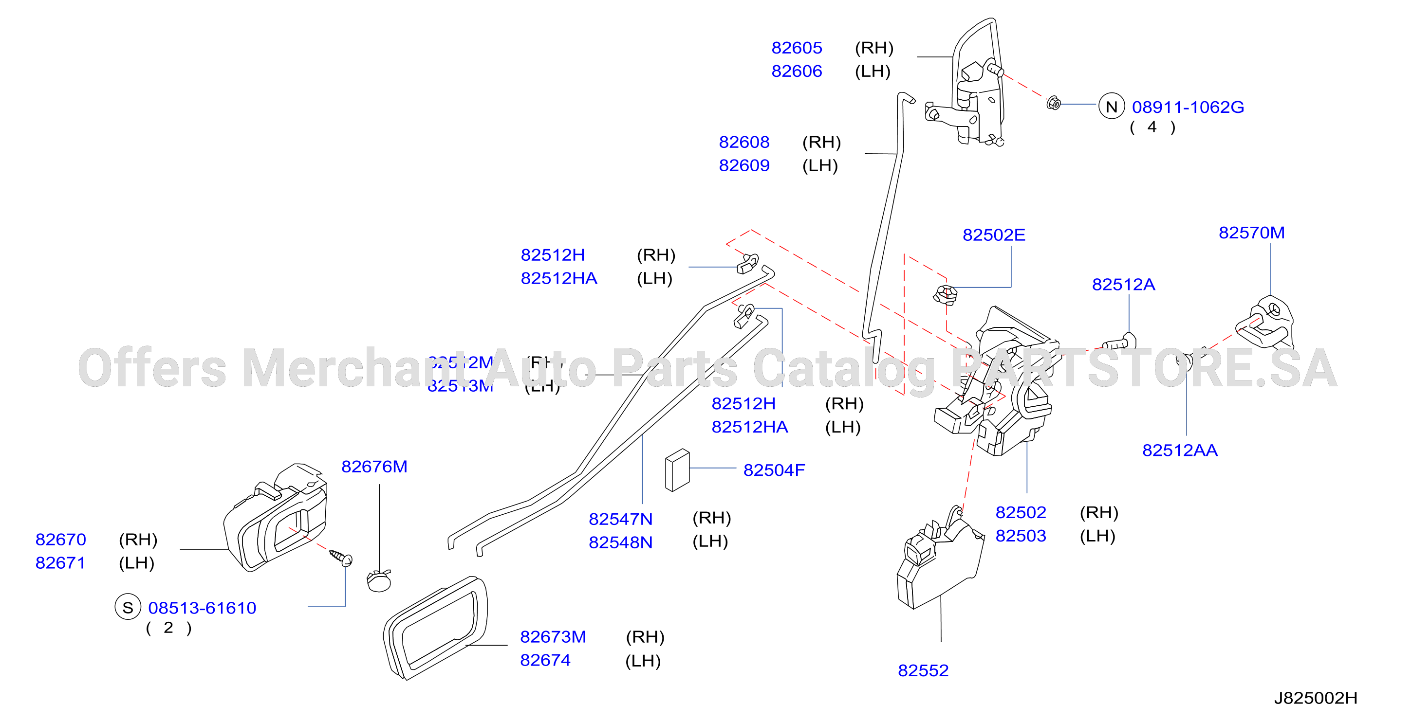 Rear Door Lock Handle