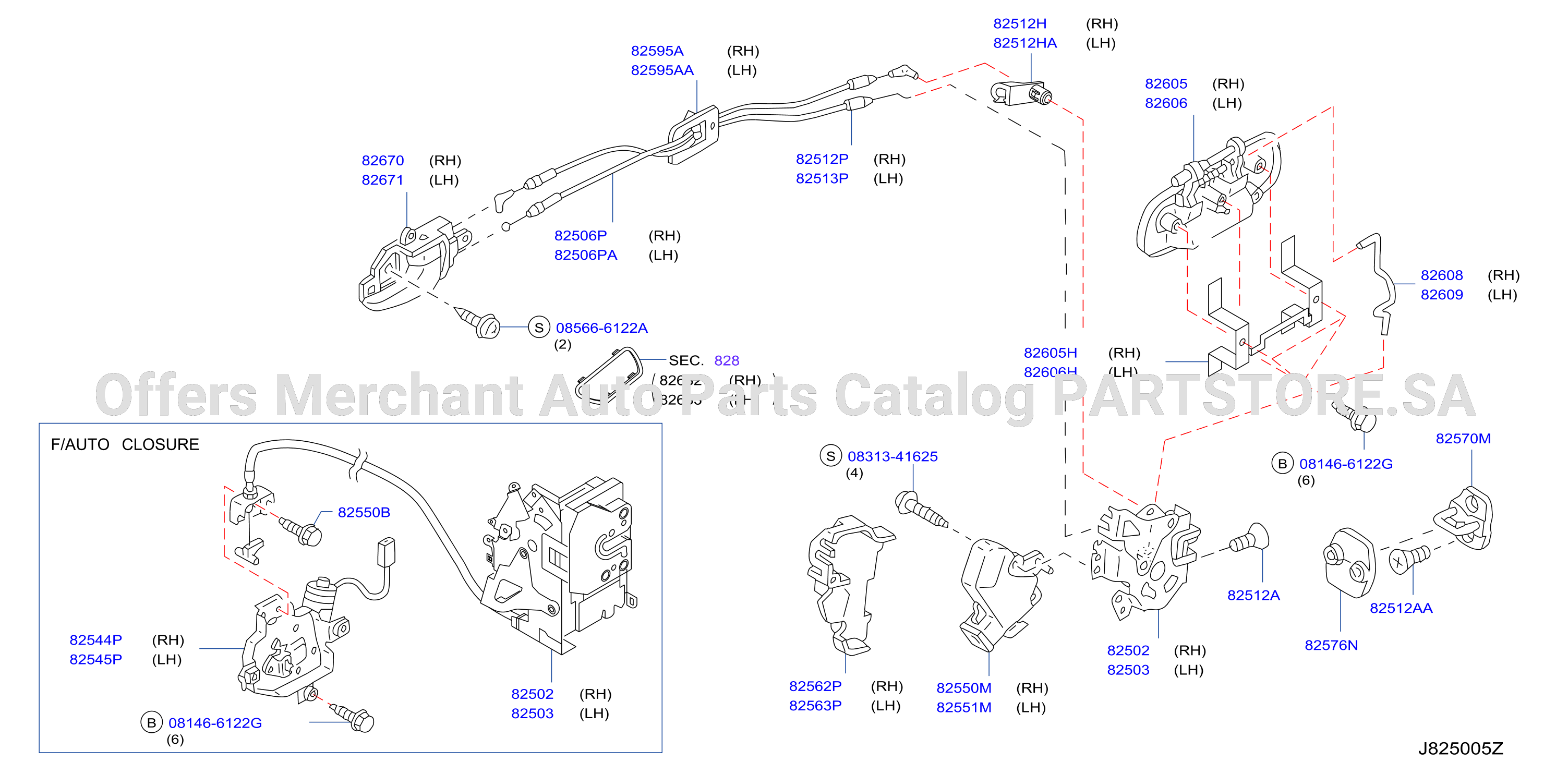 Rear Door Lock Handle