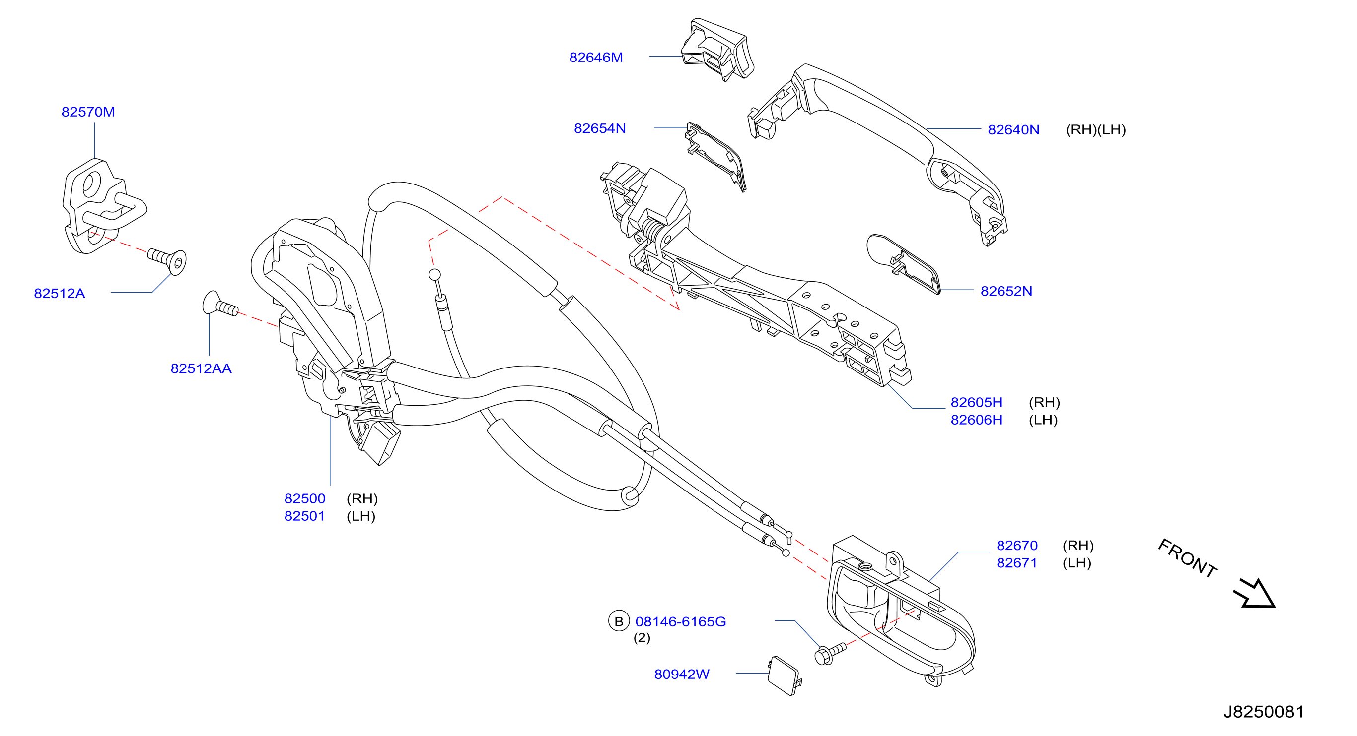 Rear Door Lock Handle