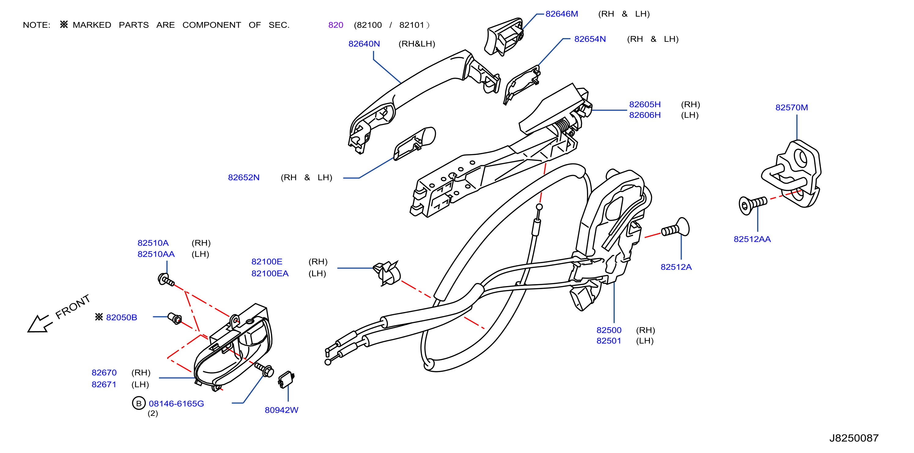 Rear Door Lock Handle