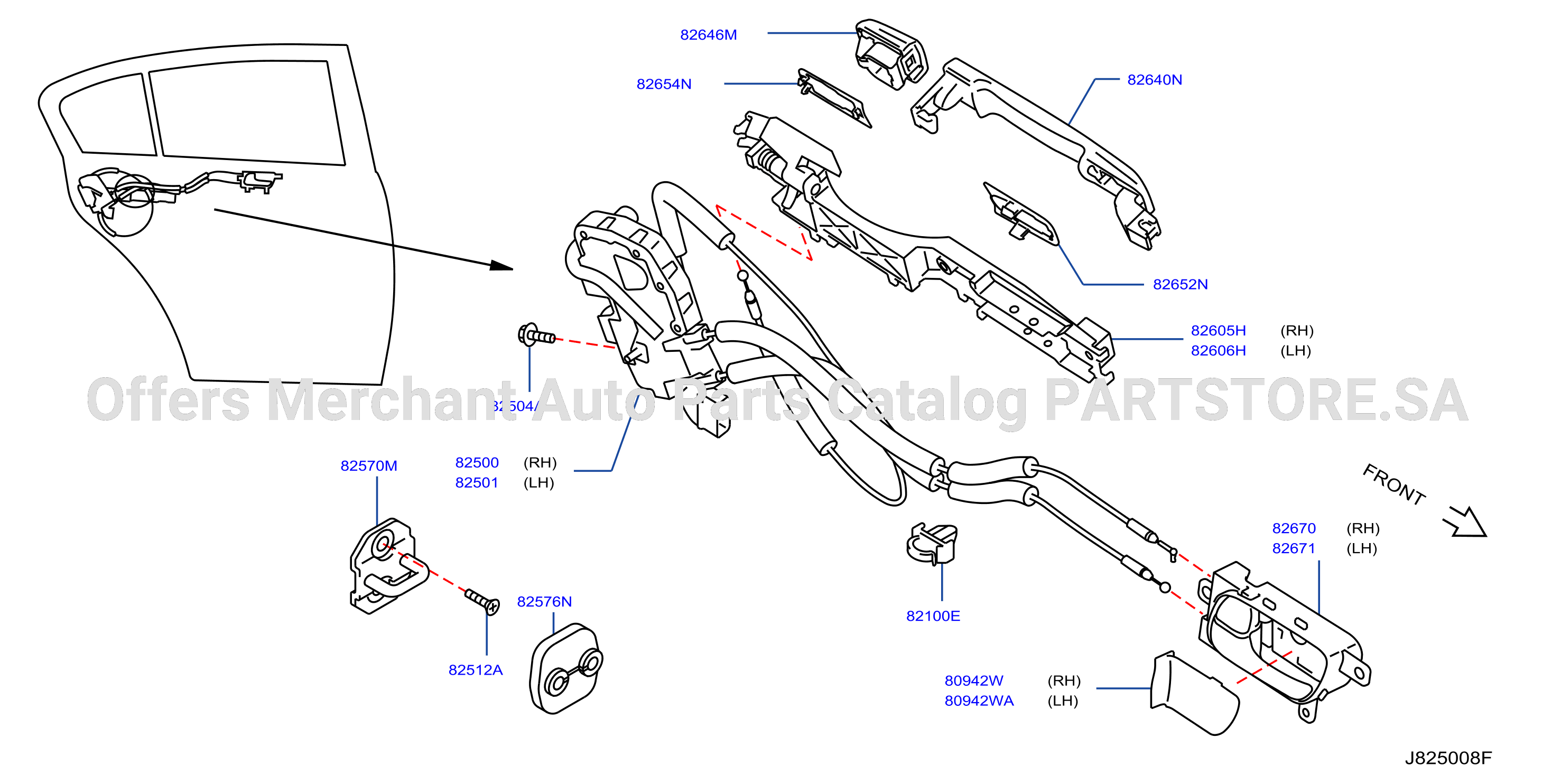 Rear Door Lock Handle