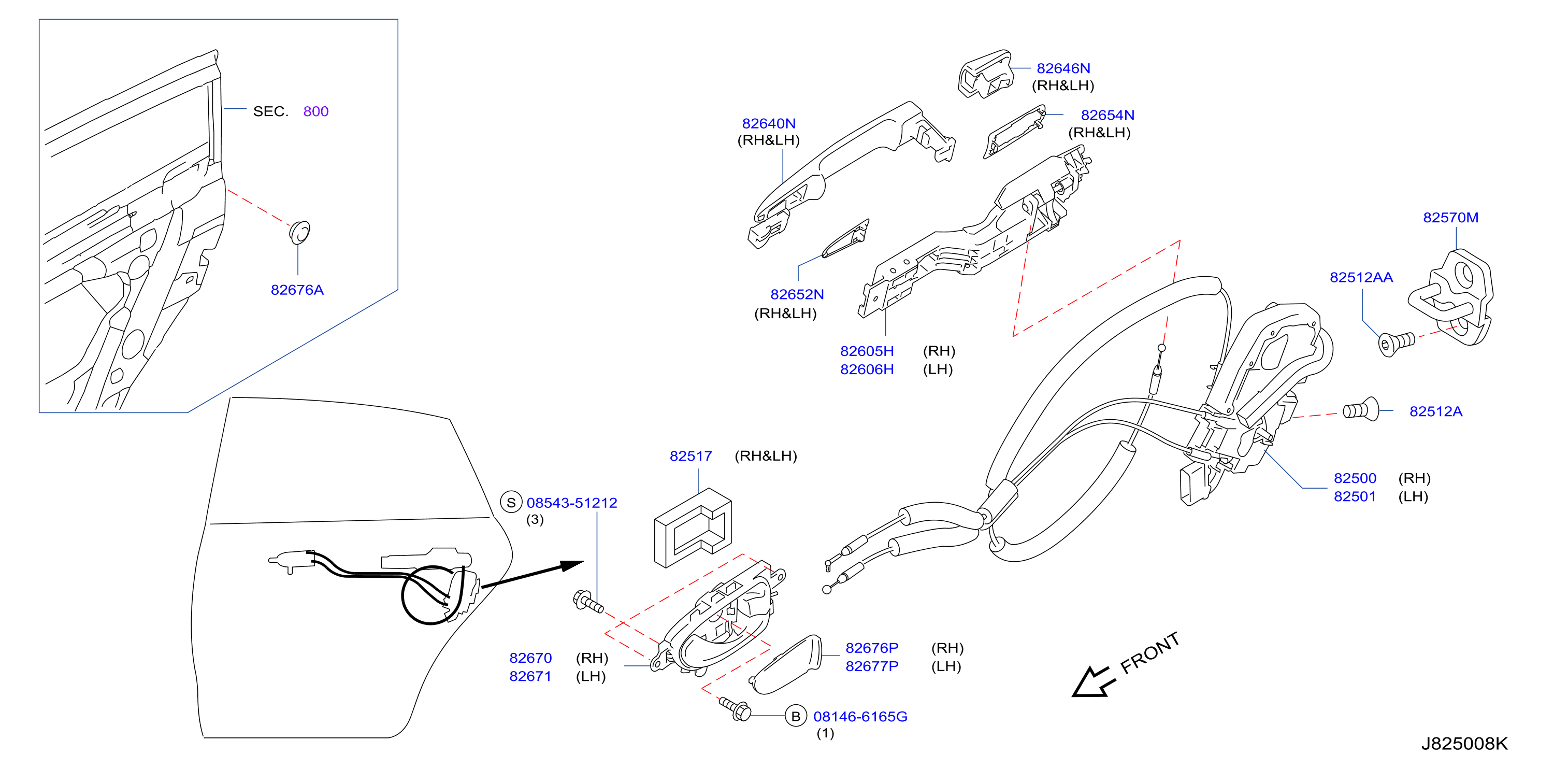 Rear Door Lock Handle