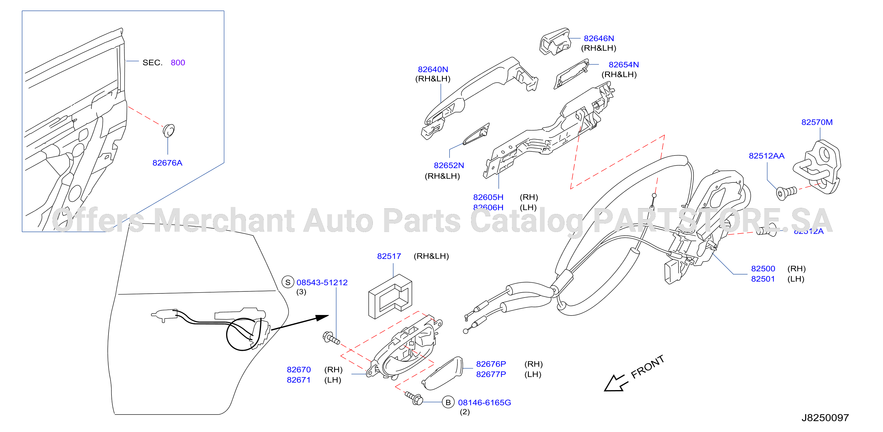 Rear Door Lock Handle
