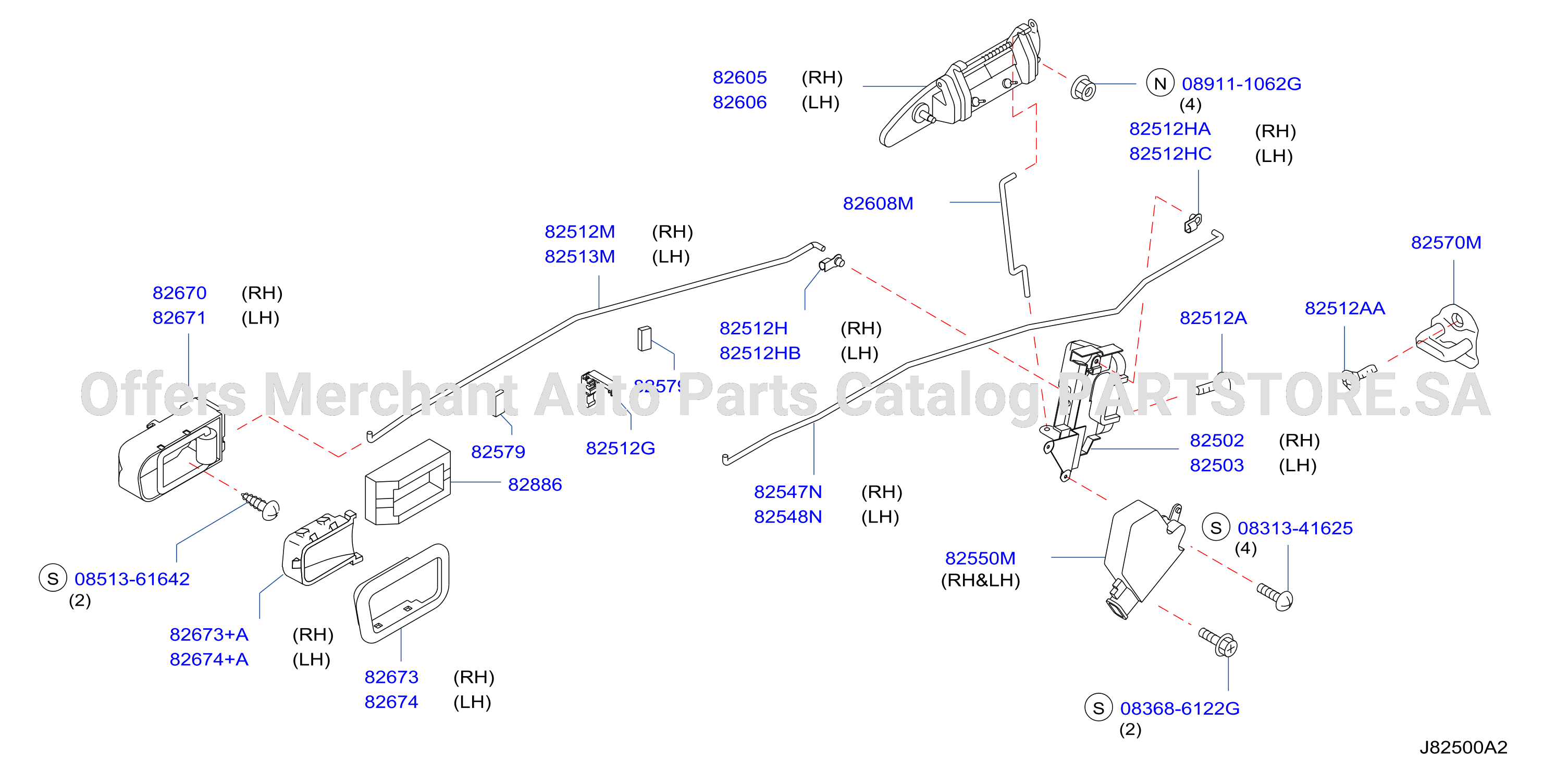 Rear Door Lock Handle