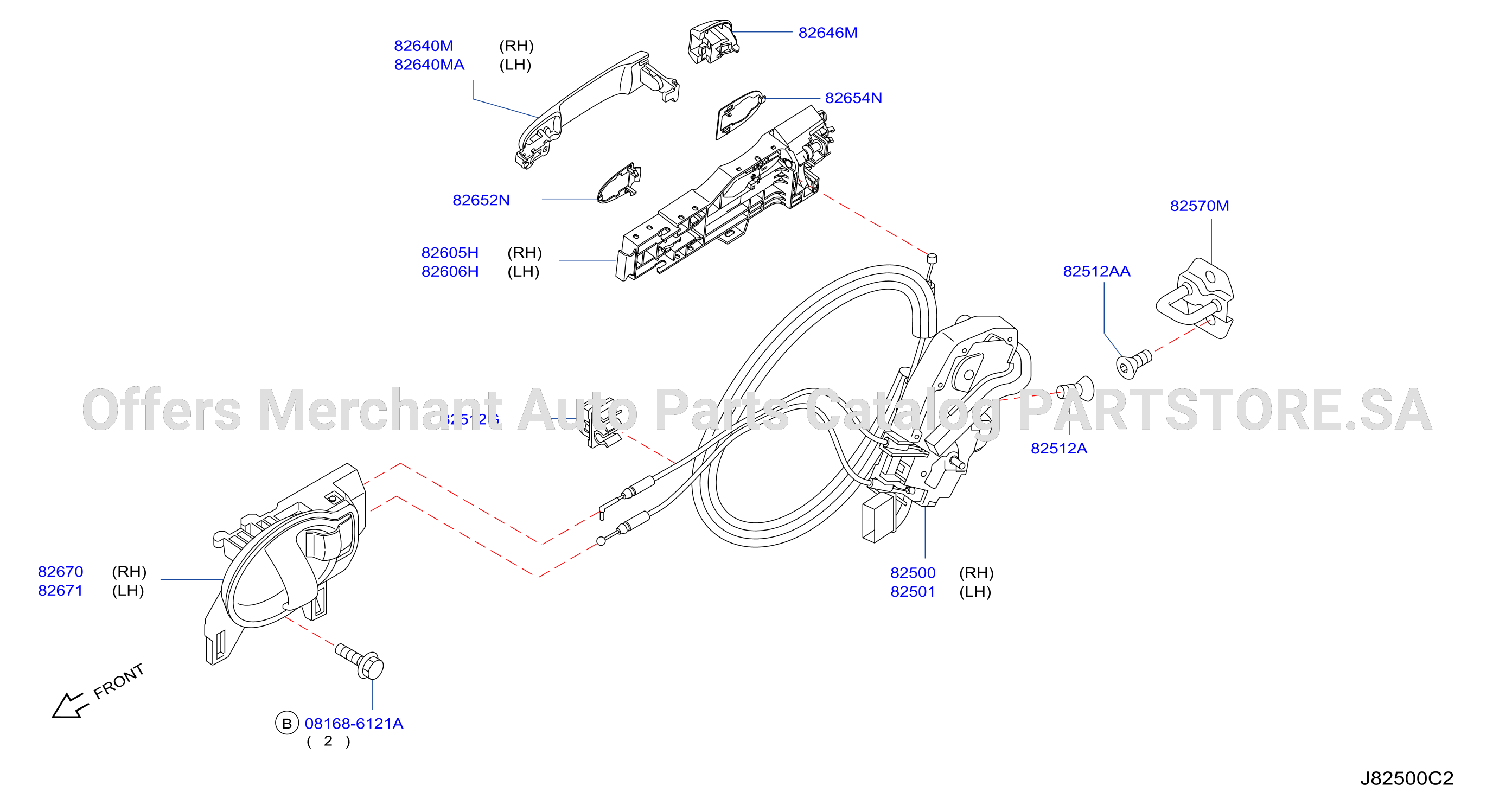 Rear Door Lock Handle
