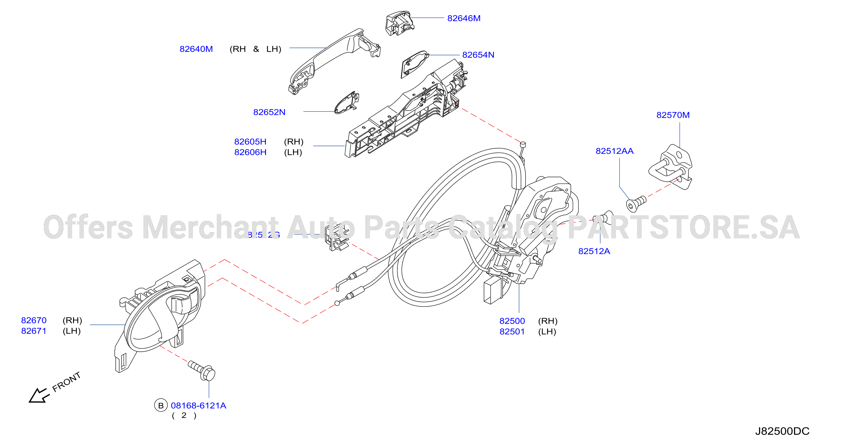 Rear Door Lock Handle