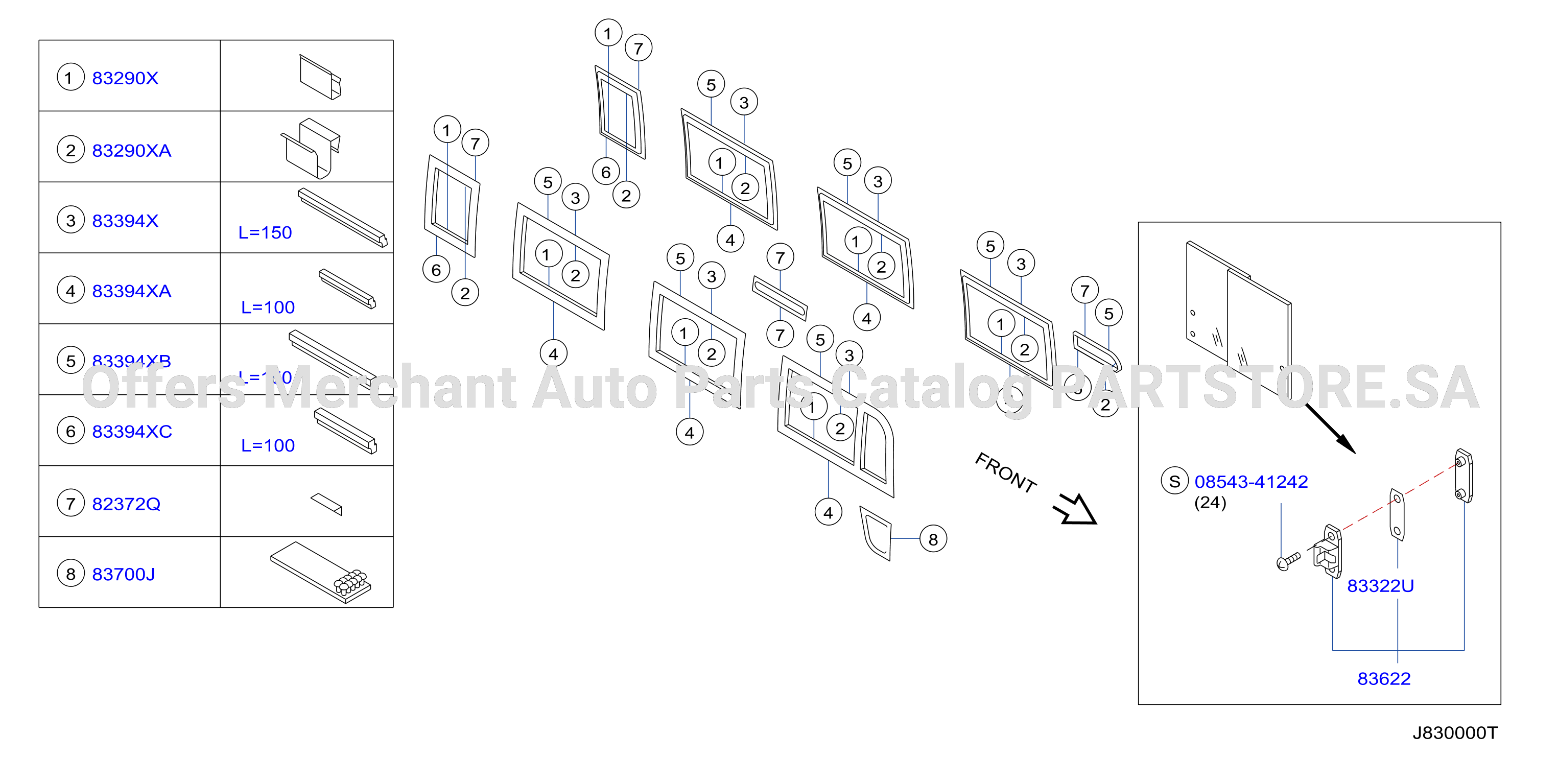 Side Window Fitting Parts