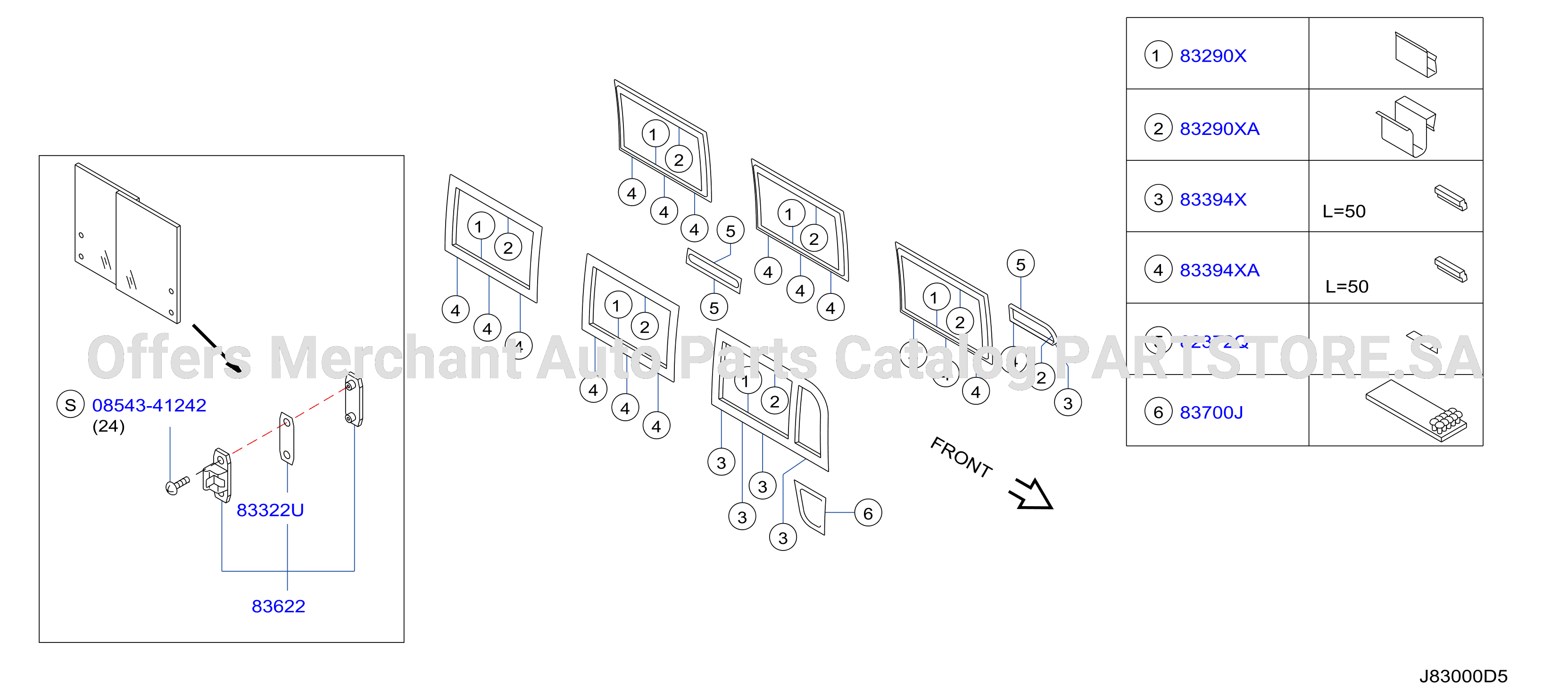 Side Window Fitting Parts