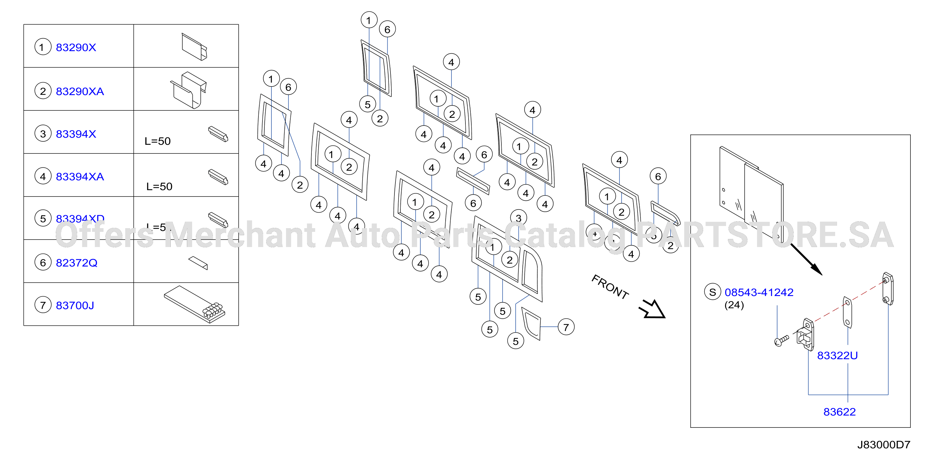Side Window Fitting Parts