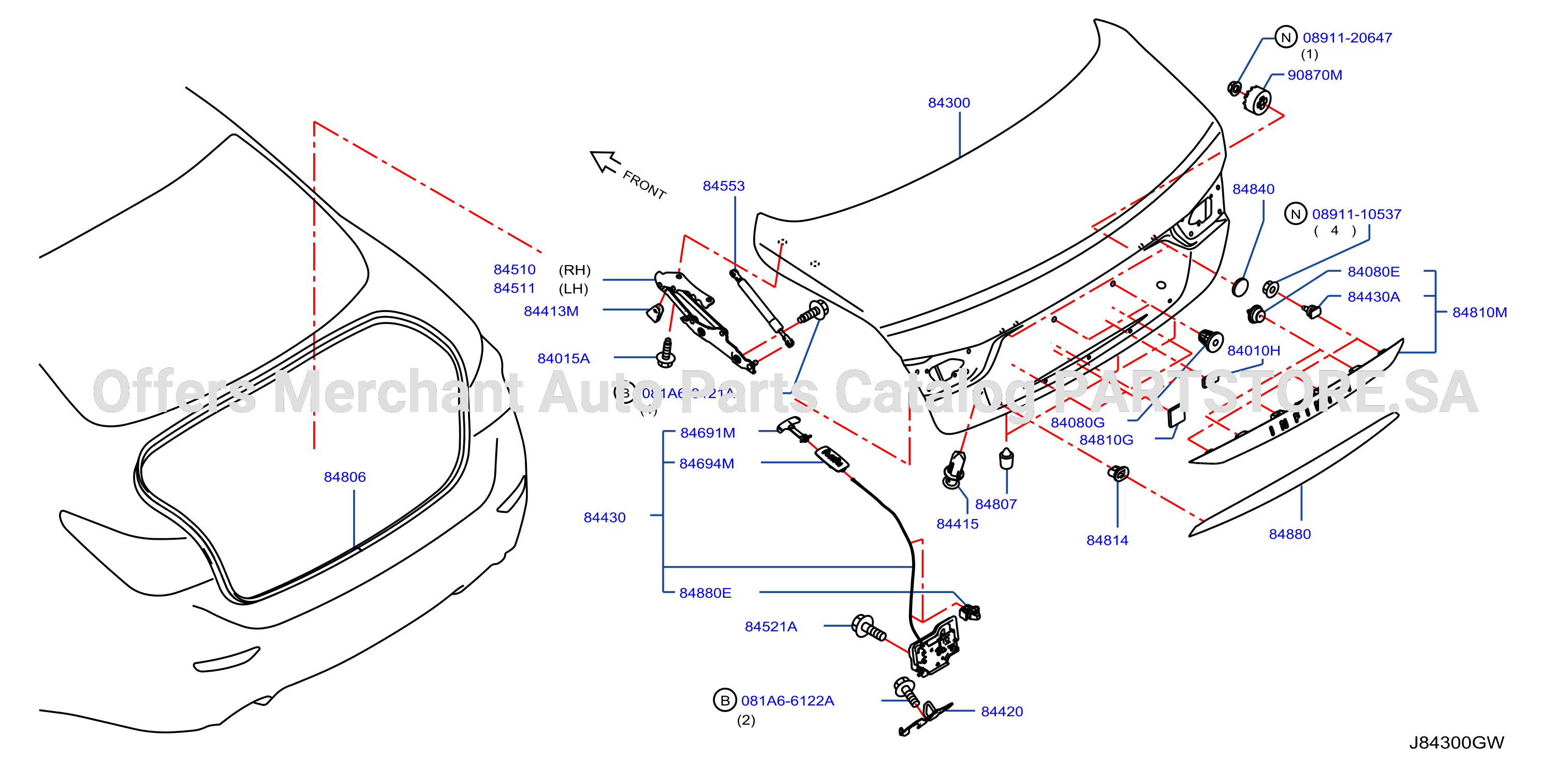 Trunk Lid Fitting W / O Hev Eng