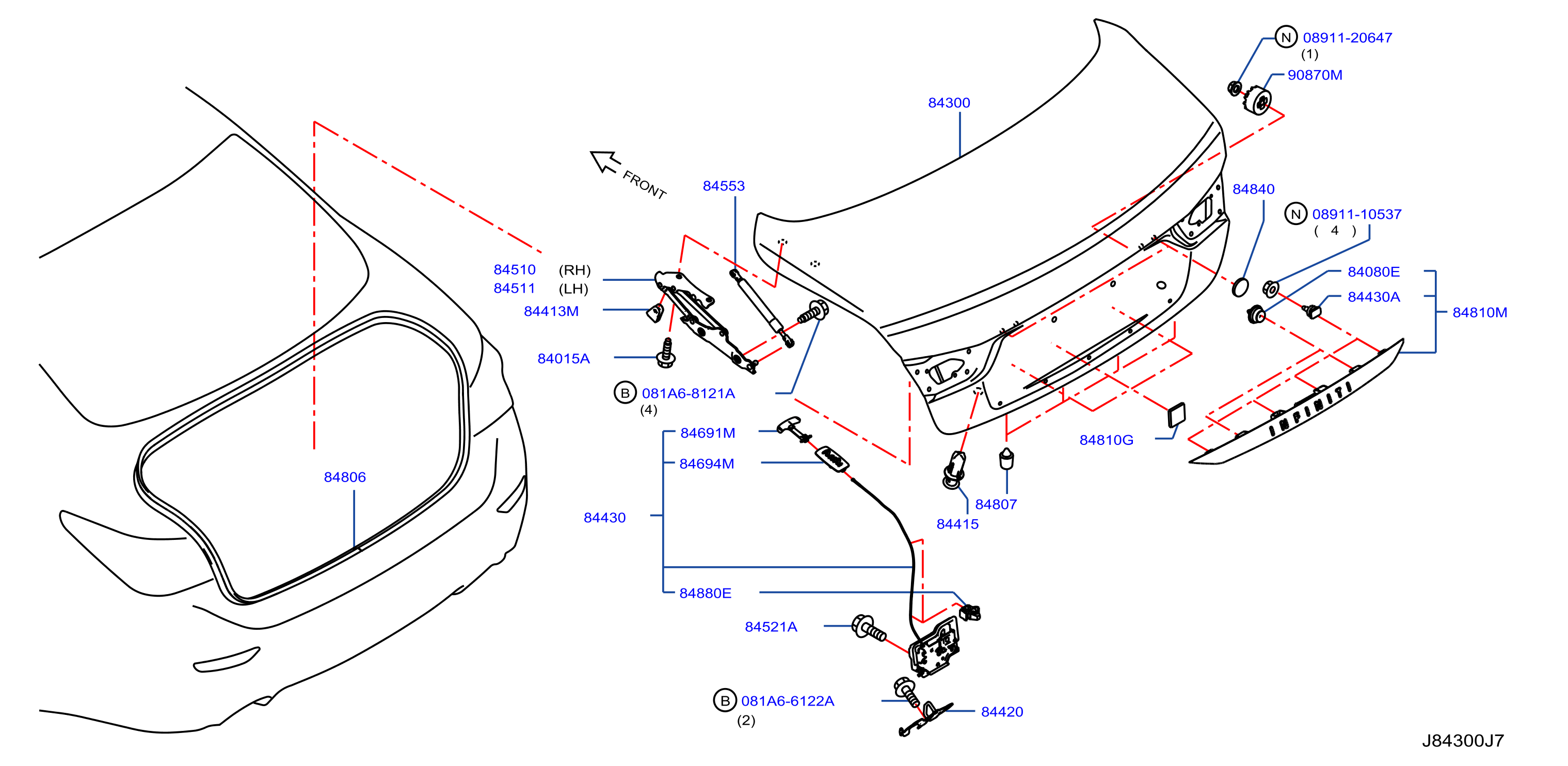 Trunk Lid Fitting W / O Hev Eng