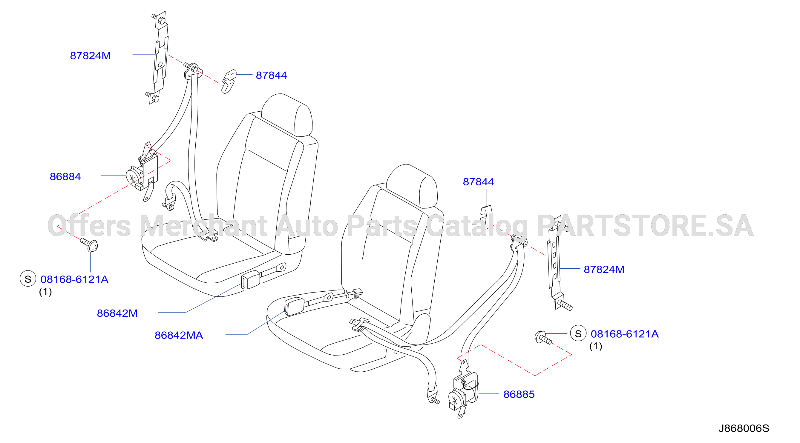 Front Seat Belt With Pretensioner