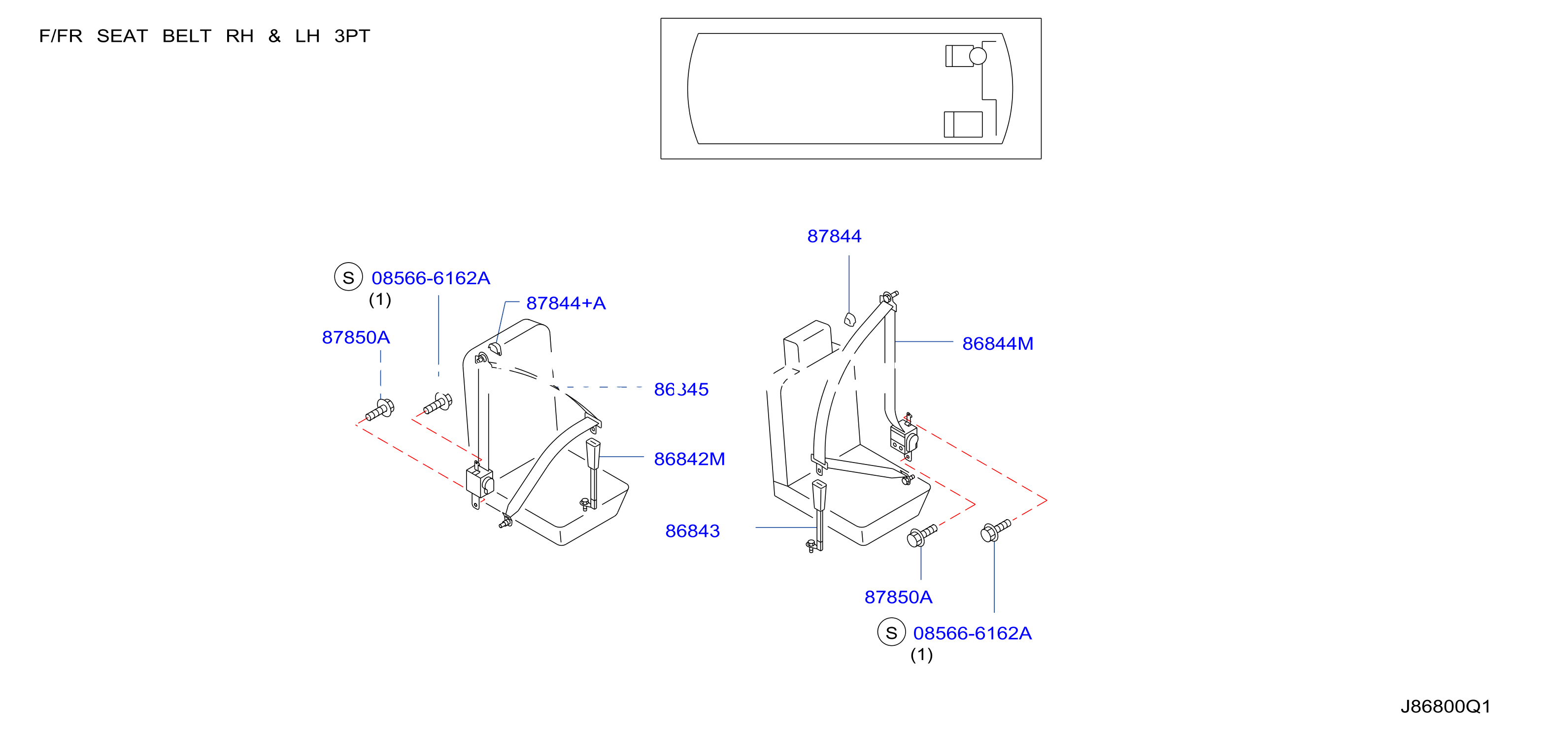 Front Seat Belt Dr As 3Pt