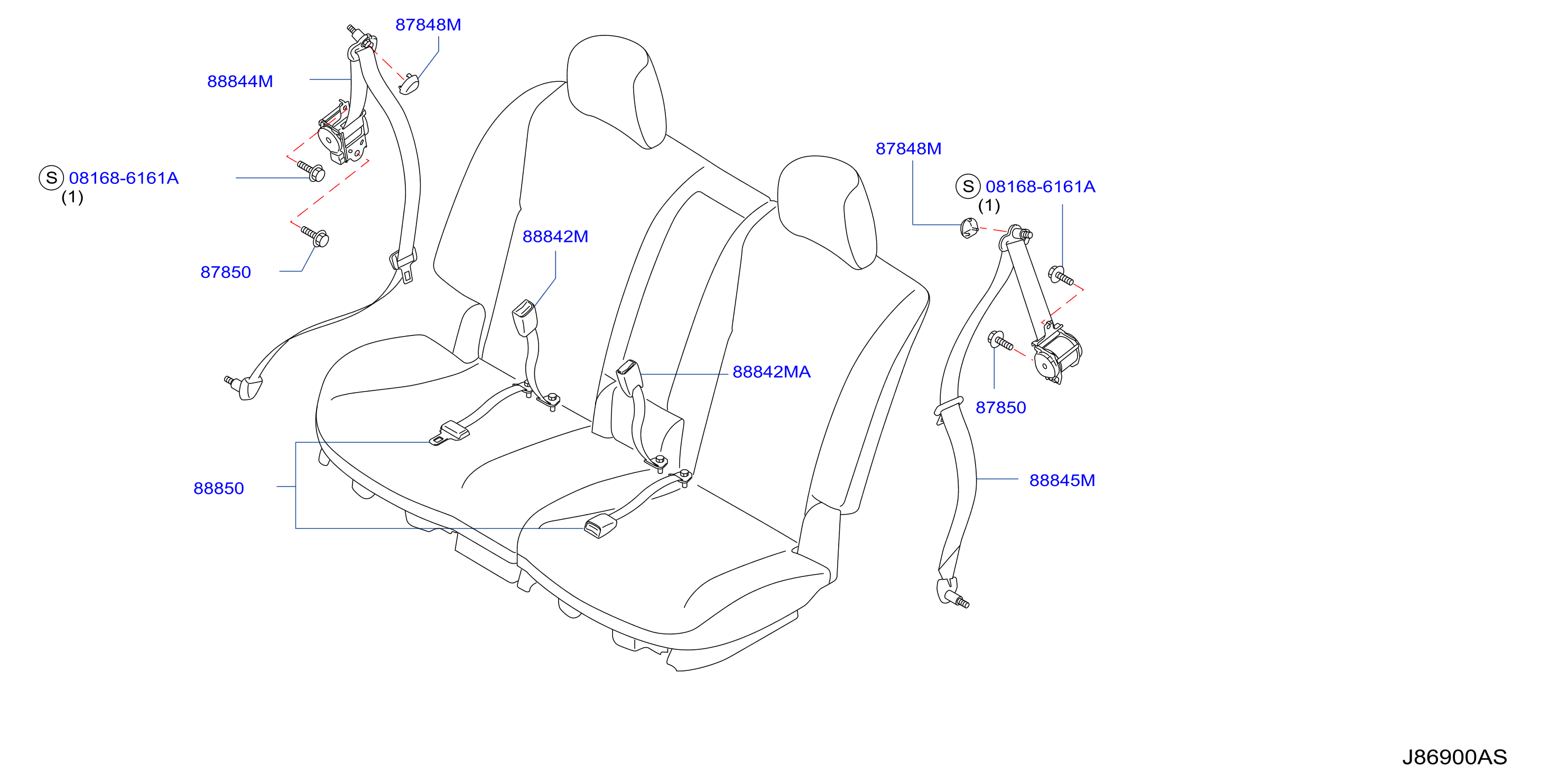 Rear Seat Belt 2Nd Seat