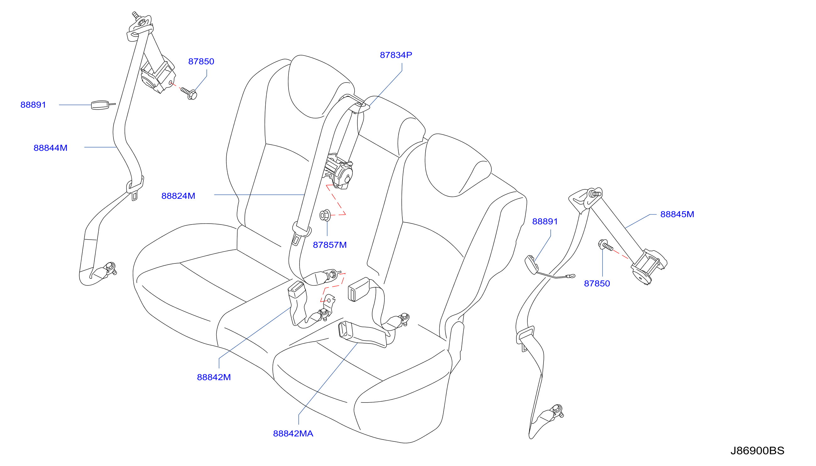 Rear Seat Belt