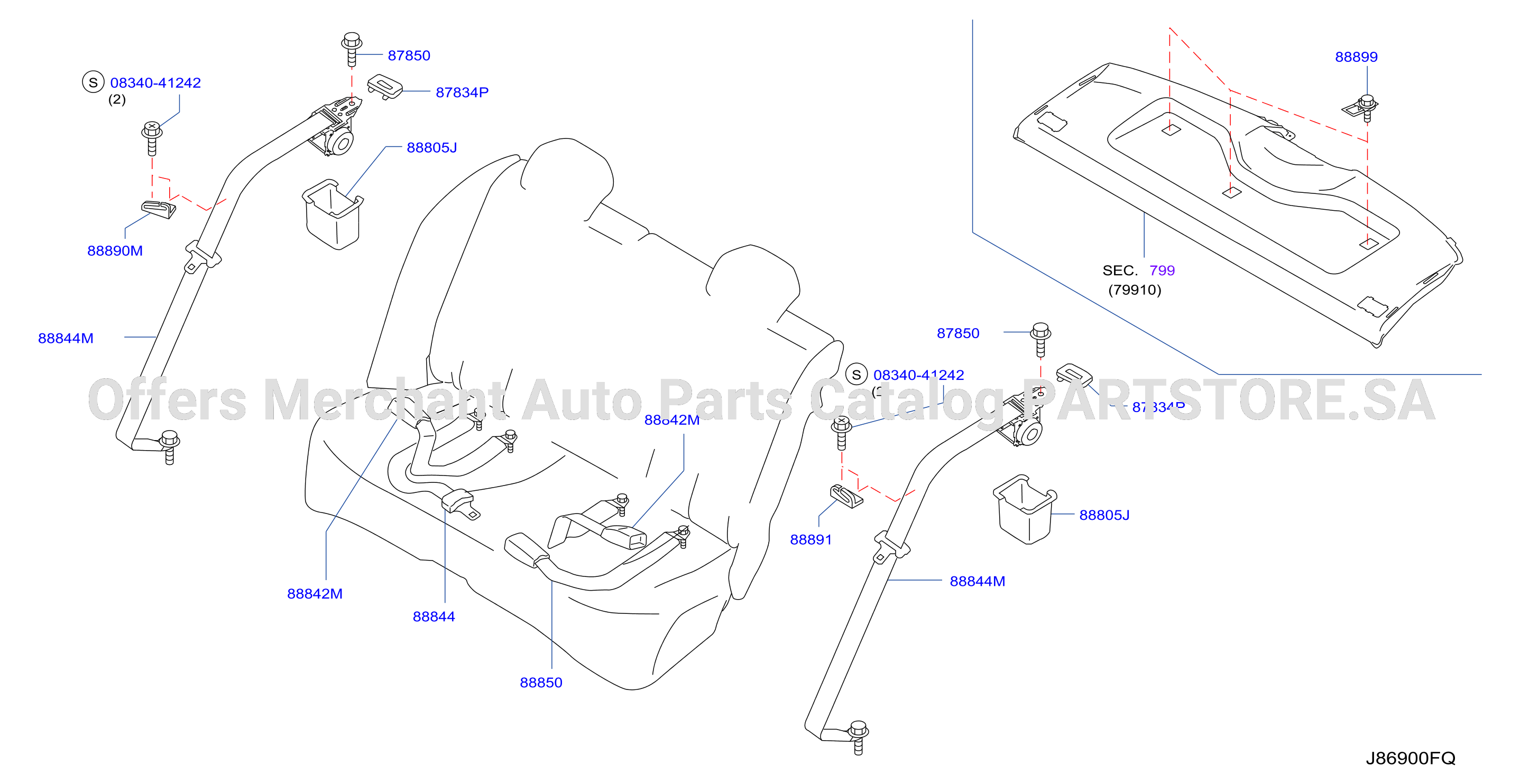Rear Seat Belt Sedan