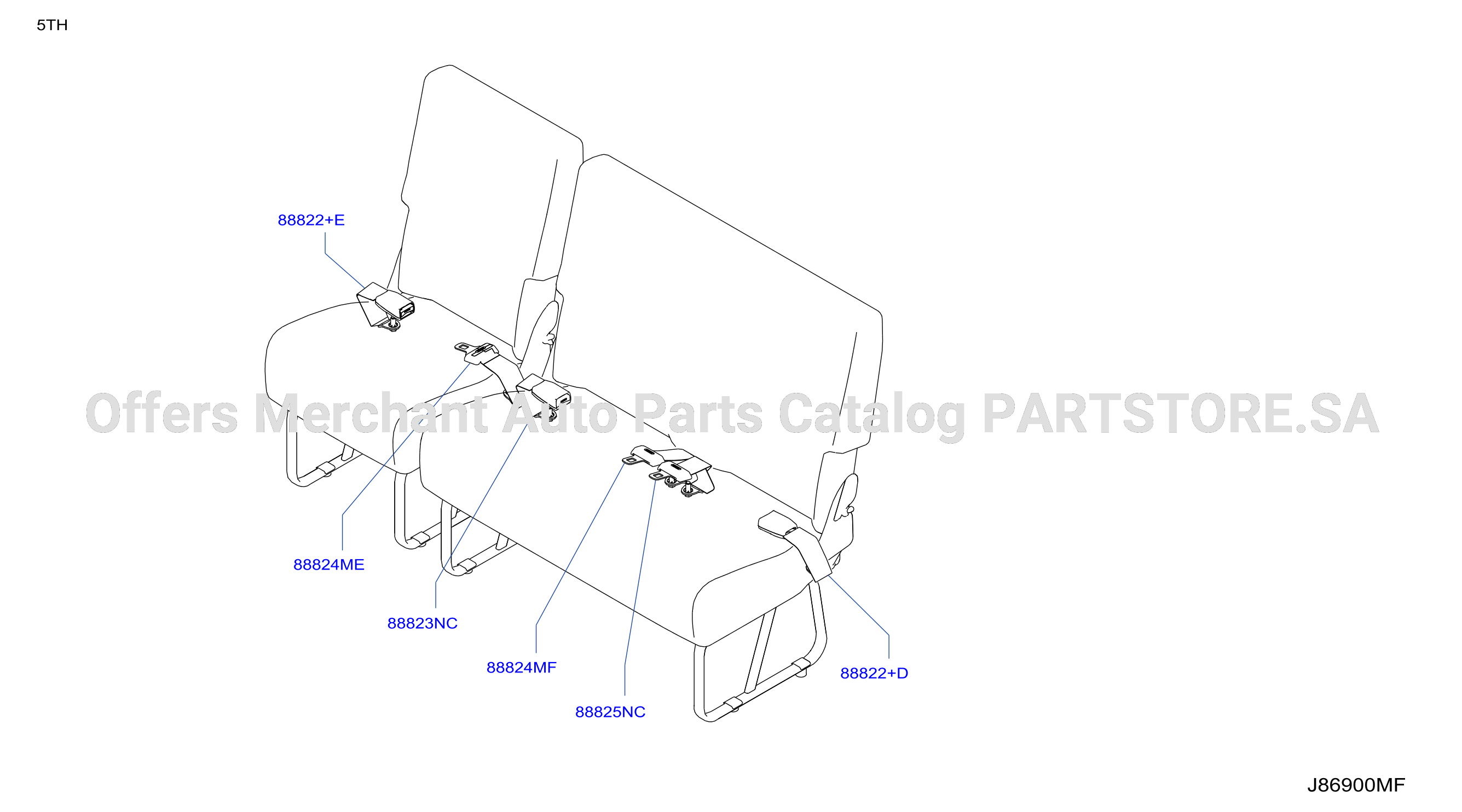 Rear Seat Belt 15 5Th