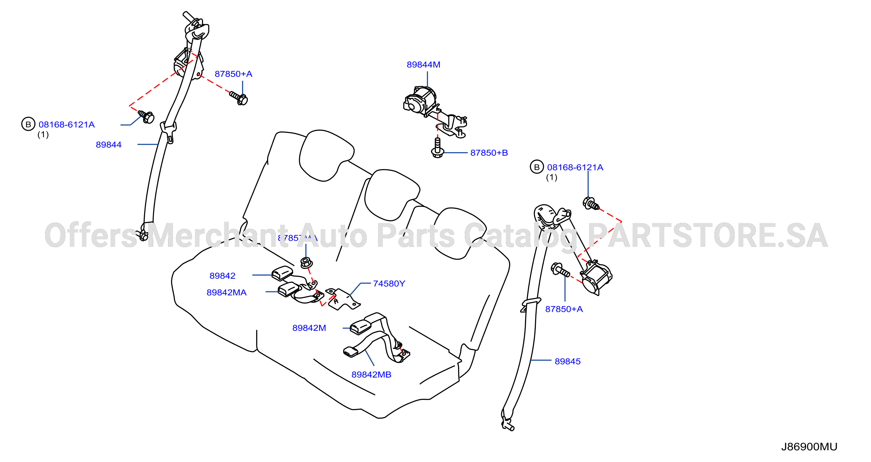 Rear Seat Belt 3Rd Seatbelt