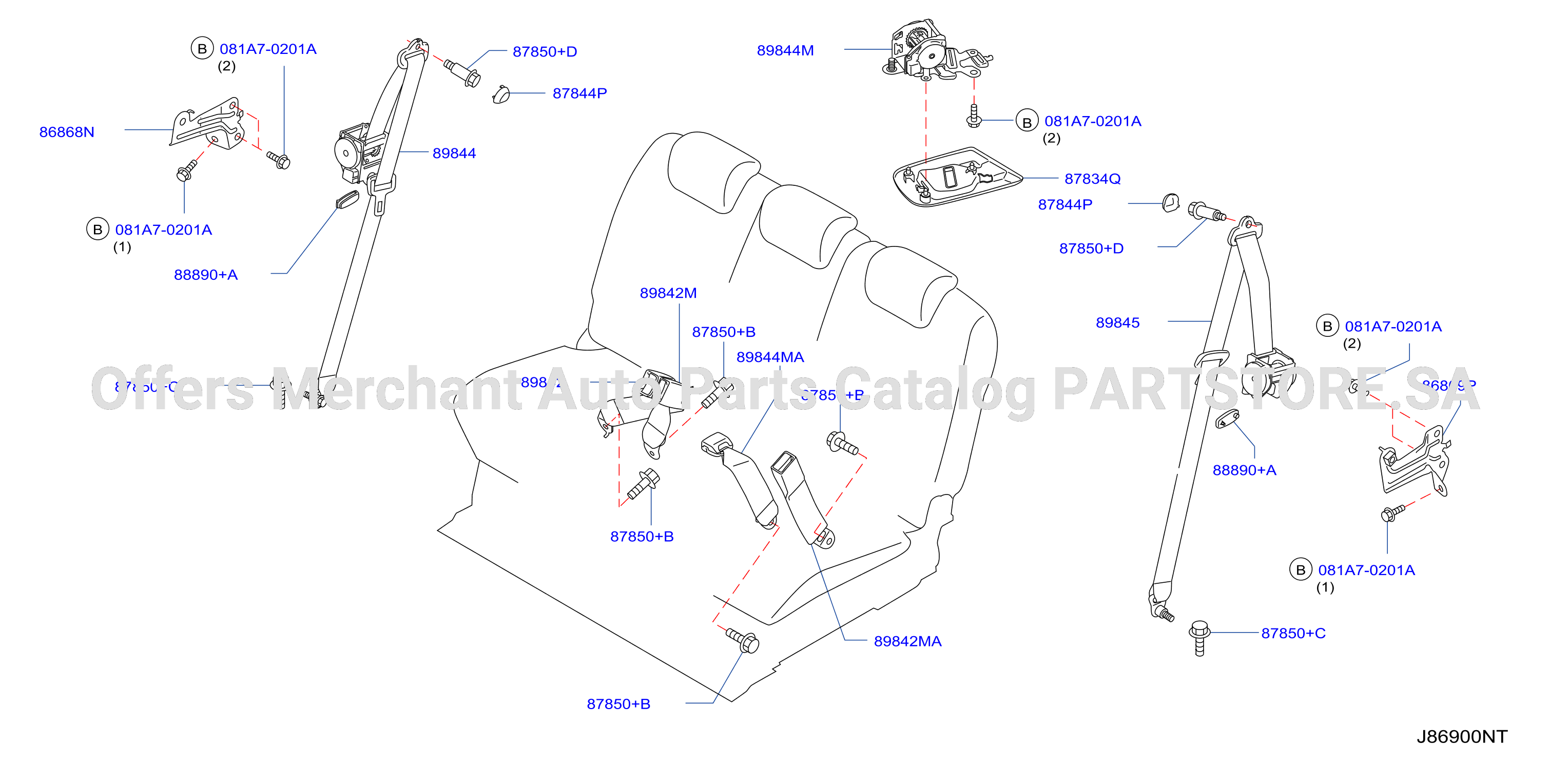 Rear Seat Belt 3Rd