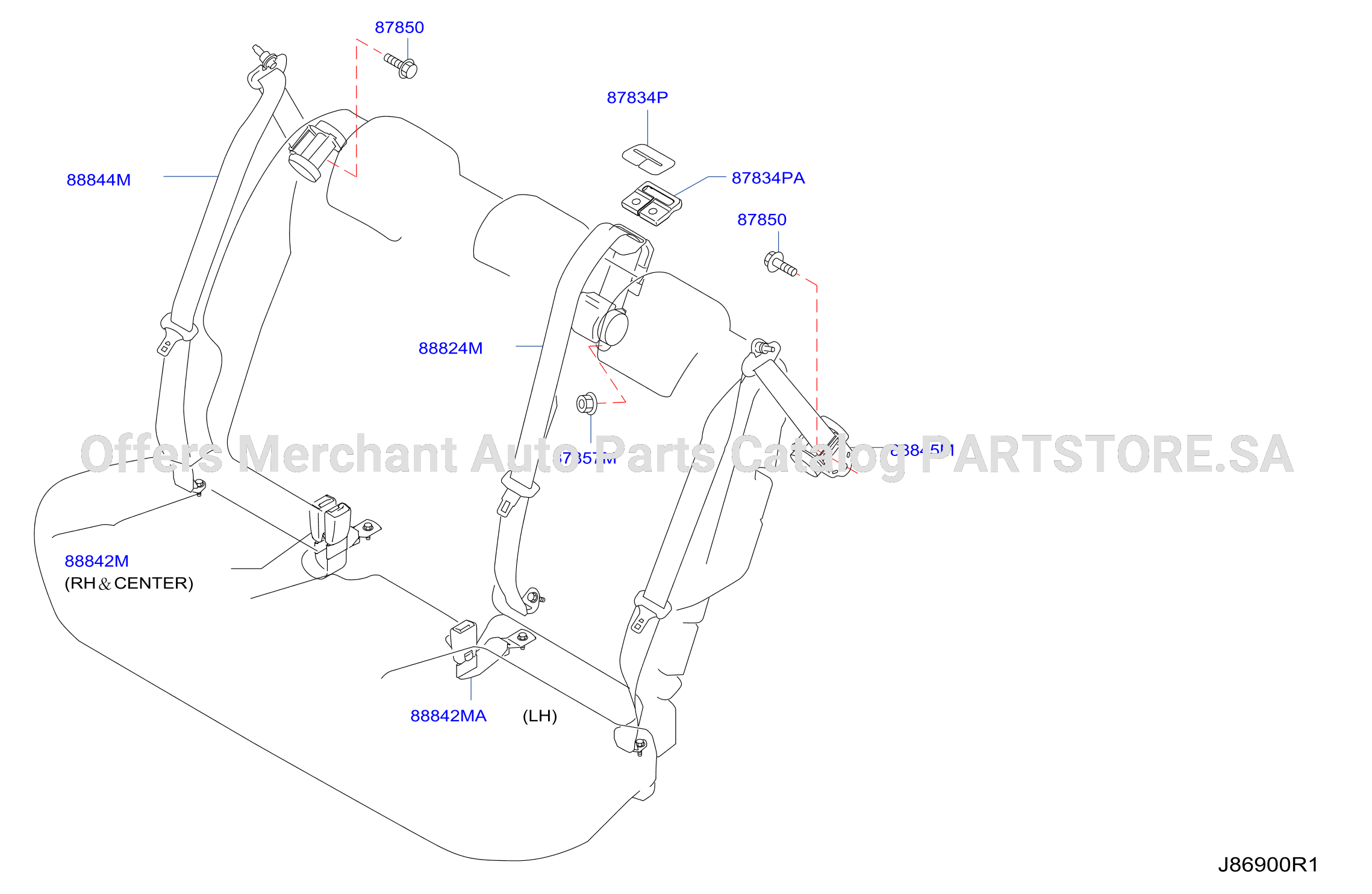 Rear Seat Belt 5Hb Mr16Ddt