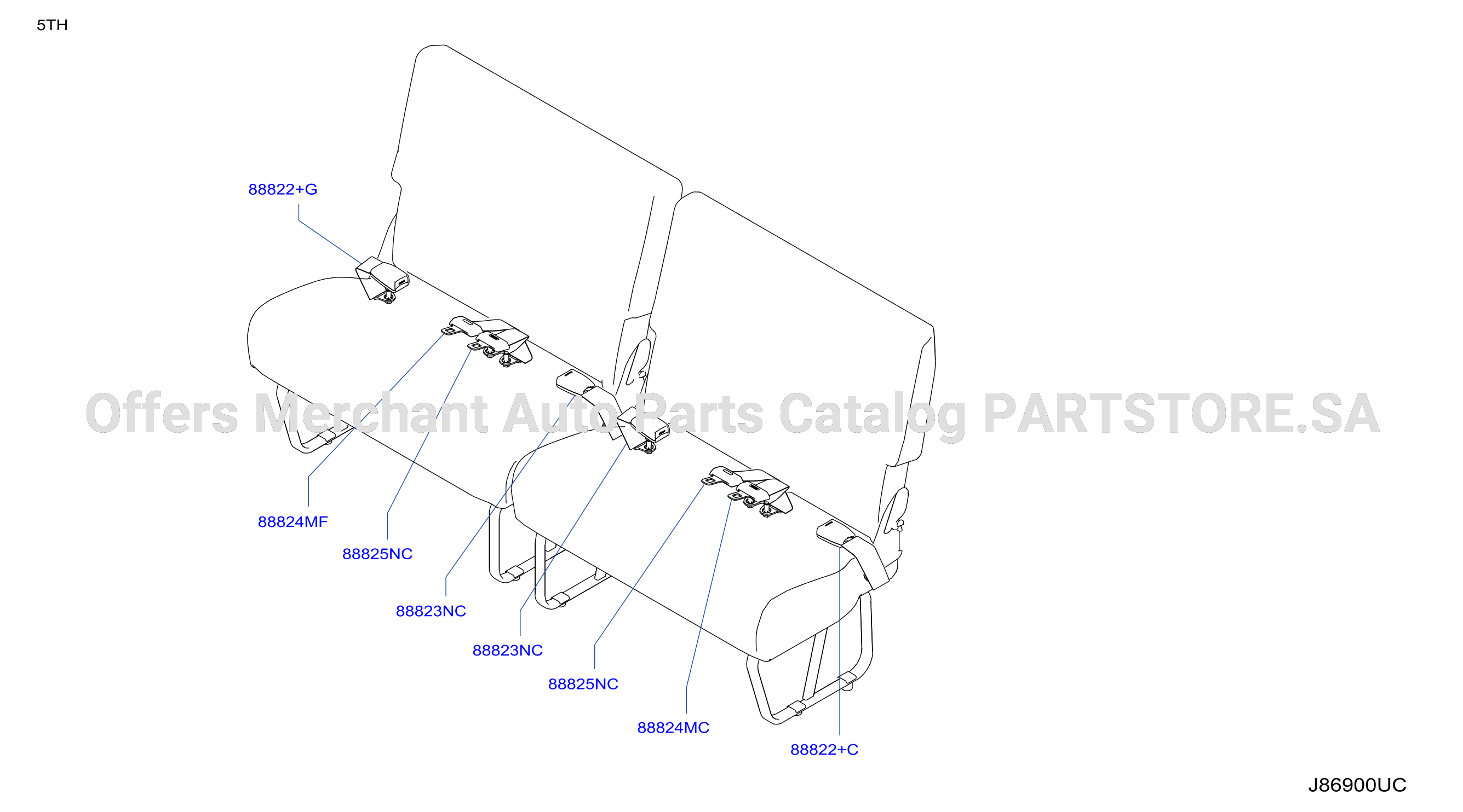 Rear Seat Belt 15 5Th