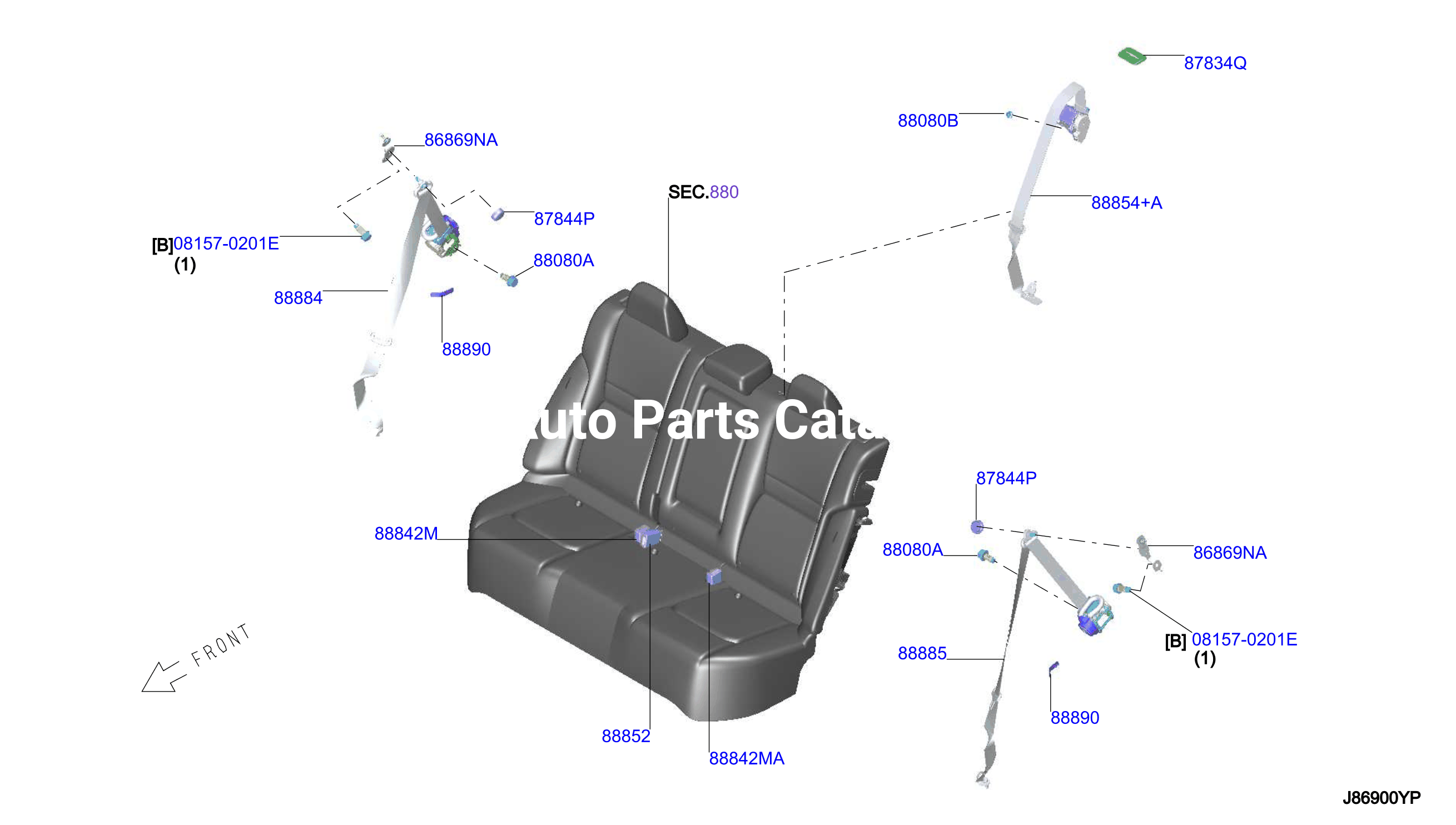 Rear Seat Belt 2Nd Slide Seat