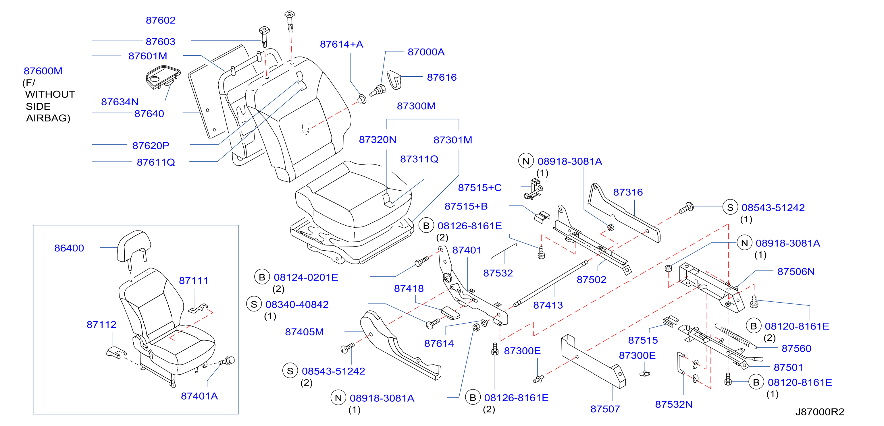 Front Seat Rh Manual Separate Seat