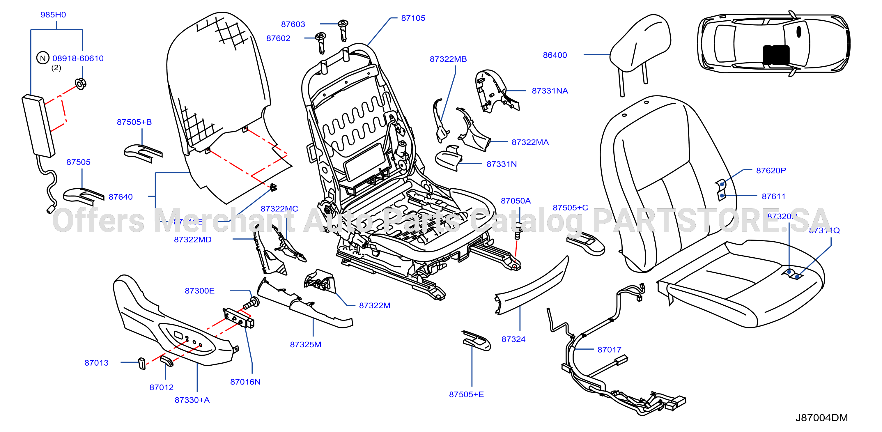 Front Seat Rh Seat W / O Belt Reminder