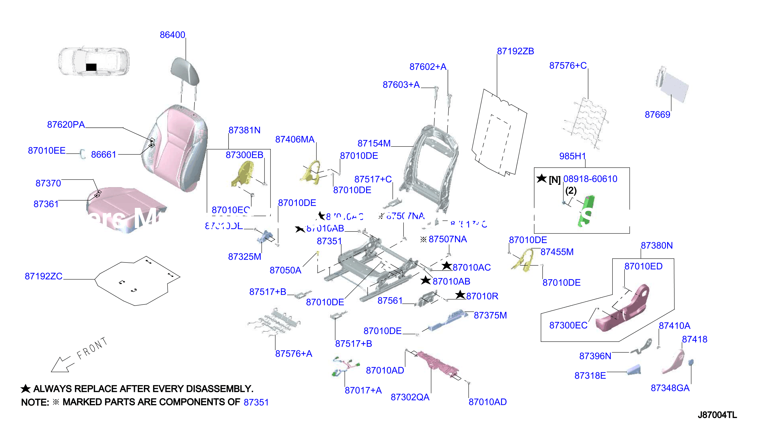 Front Seat Lh Seat Manual