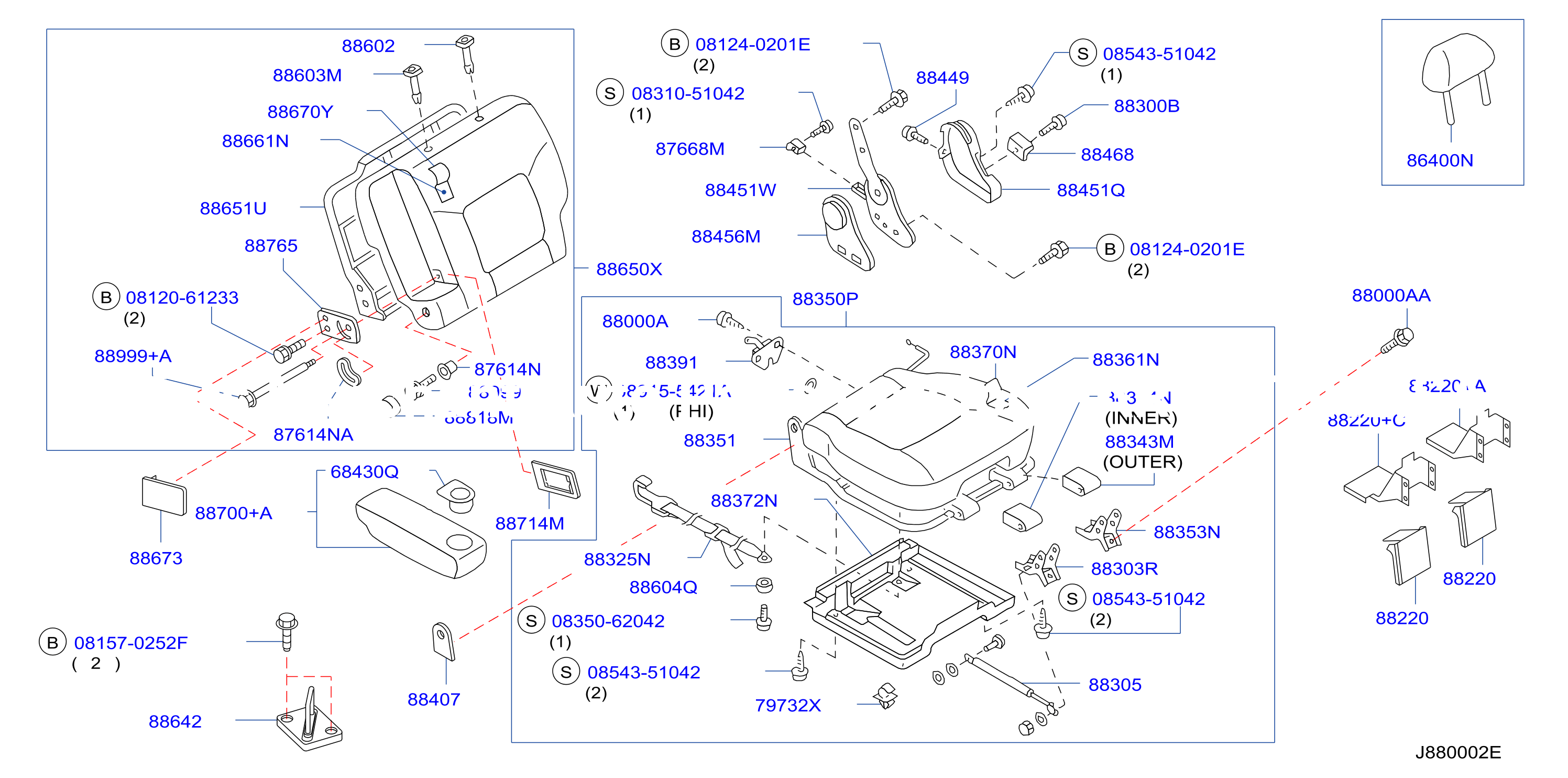 Rear Seat F / Lh W / O Seat Slide W / Armrest