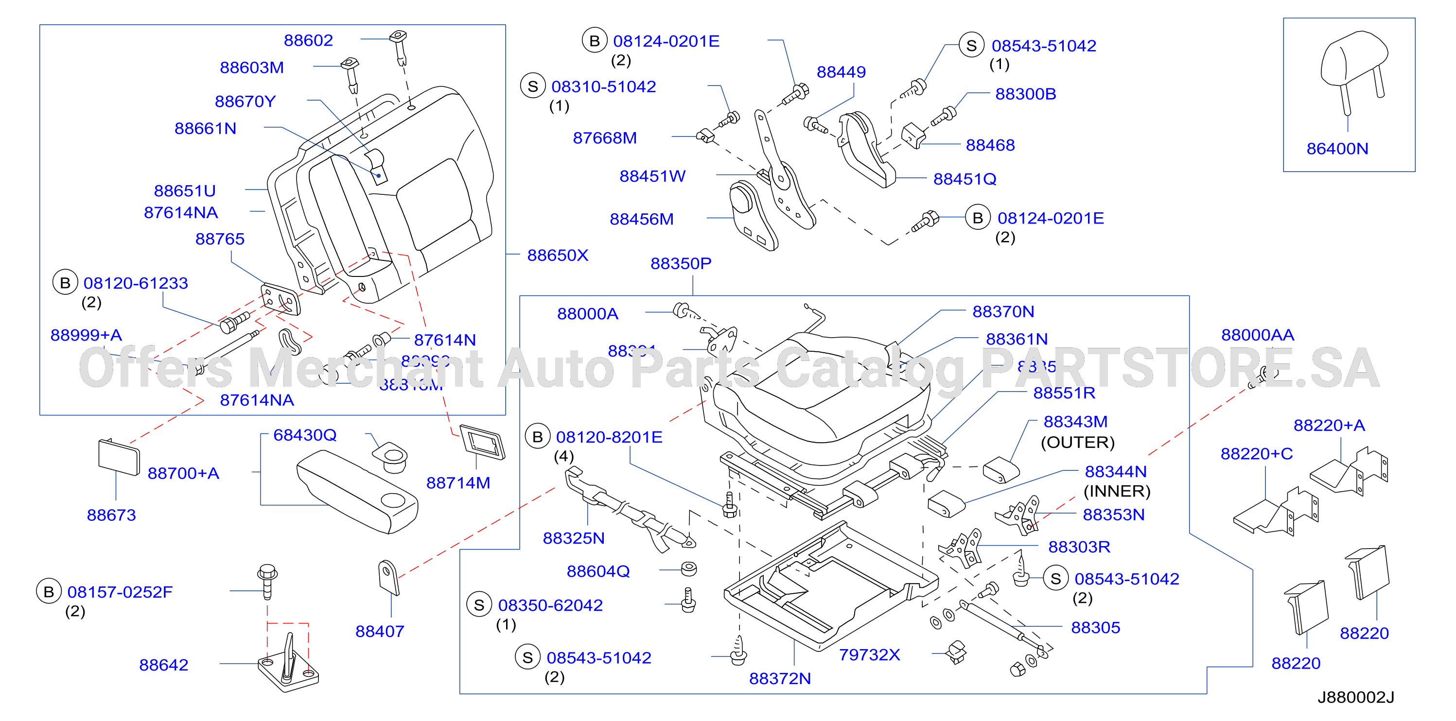 Rear Seat F / Lh W / Seat Slide Armrest