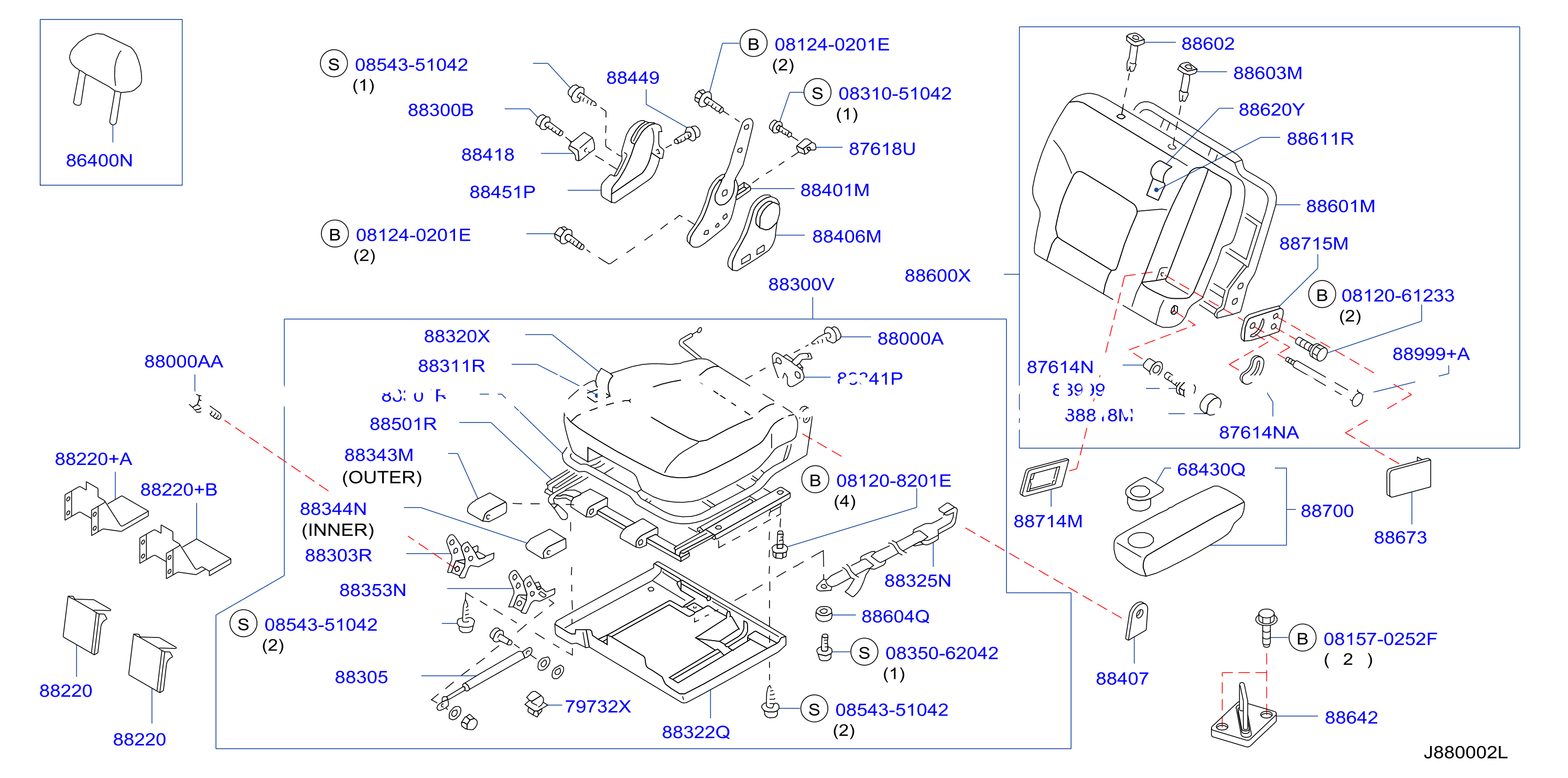 Rear Seat F / Rh W / Seat Slide Armrest