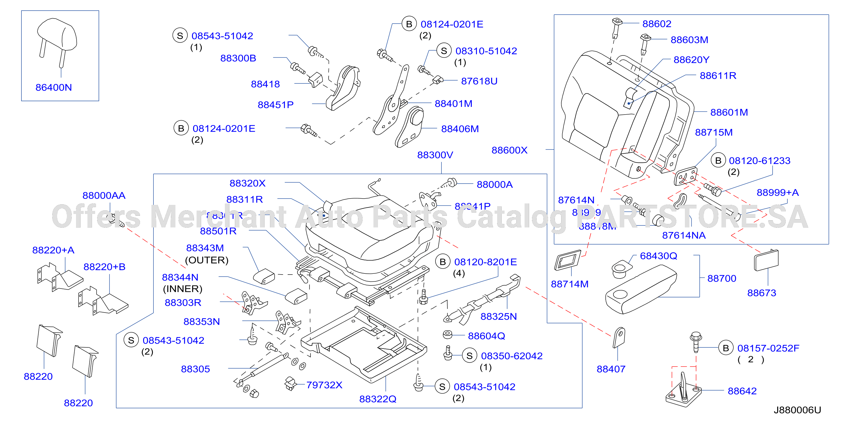 Rear Seat F / Rh W / Seat Slide Armrest